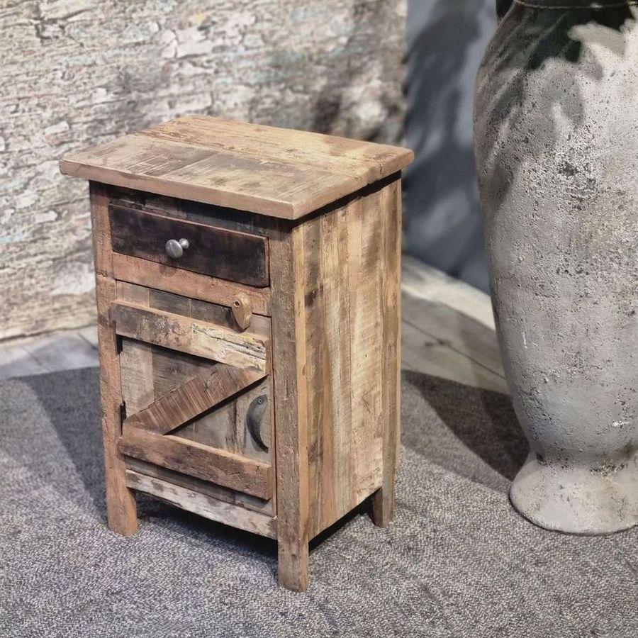 Beistellkommode recyceltes Teakholz UNIKAT 40x60
