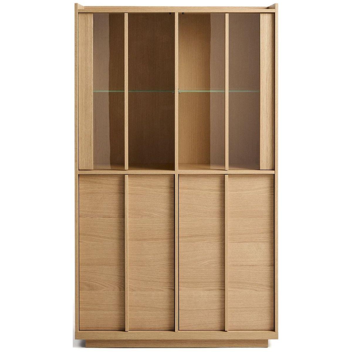 Vitrine Onix aus massivem Eichenholz und Eichenfurnier mit Naturton-Finish 100x170 FSC Mix Credit