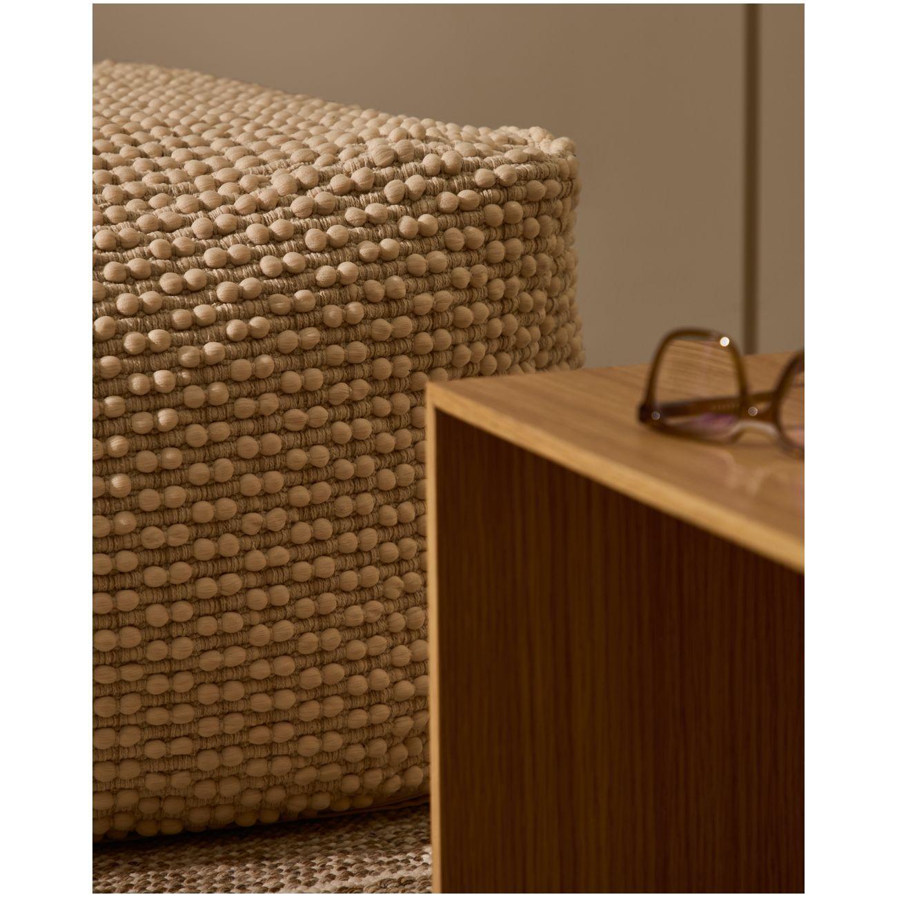Pouf Hocker Mascarell aus Baumwolle und Polyester weiss 60x60