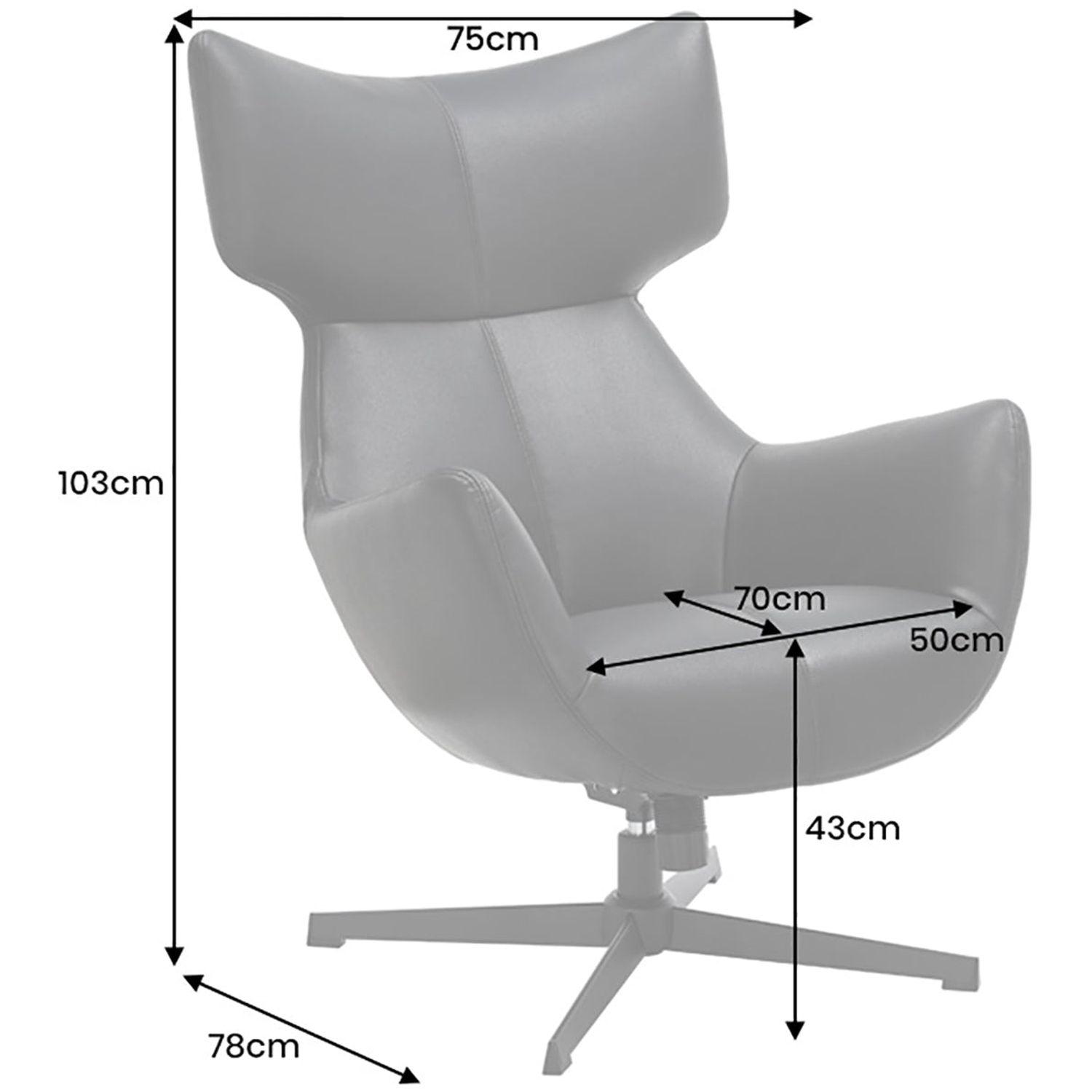 Relaxsessel drehbar Vana Kunstleder braun Metall schwarz