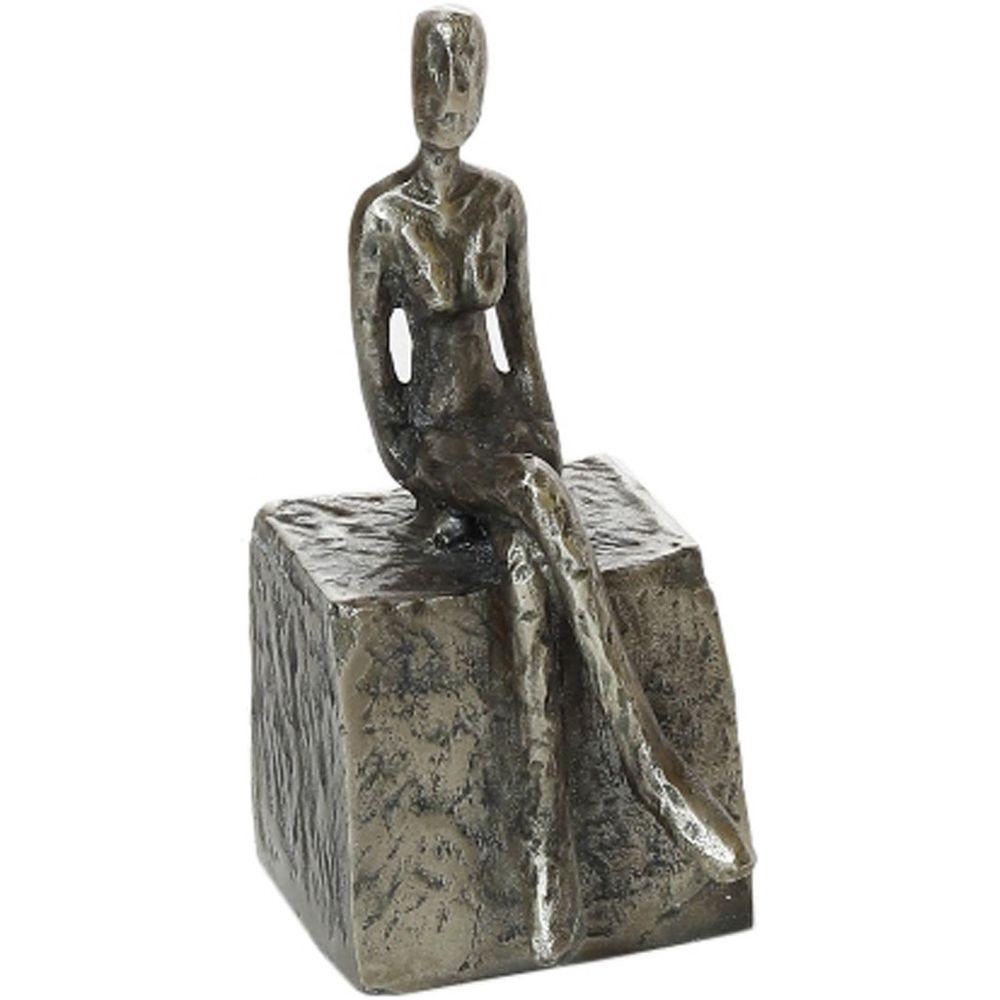 Deko Figur Sitting Aluminiumguss verzinkt