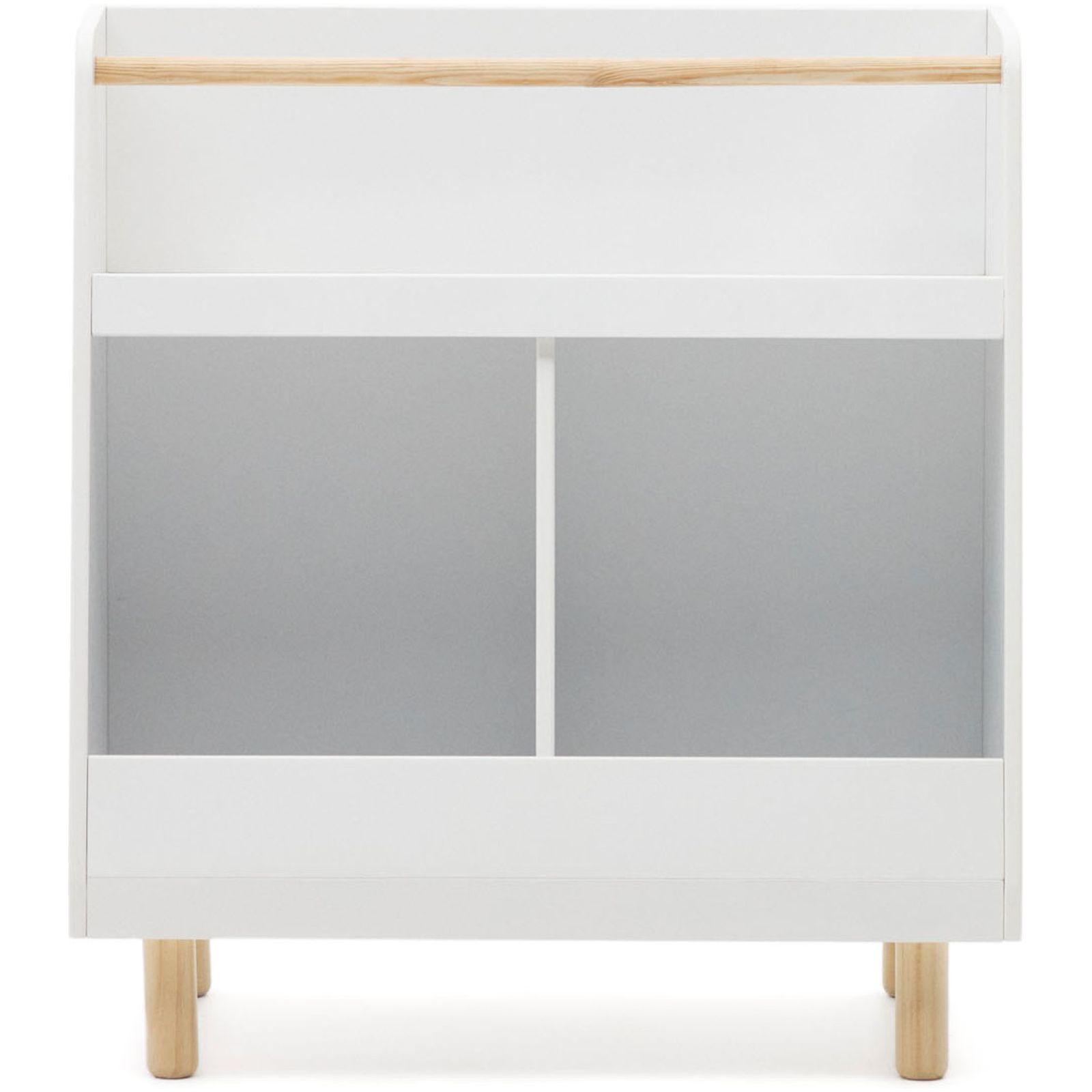 Bücherregal Kinderzimmer Serwa MDF weiss Kiefernholz massiv Natur FSC MIX