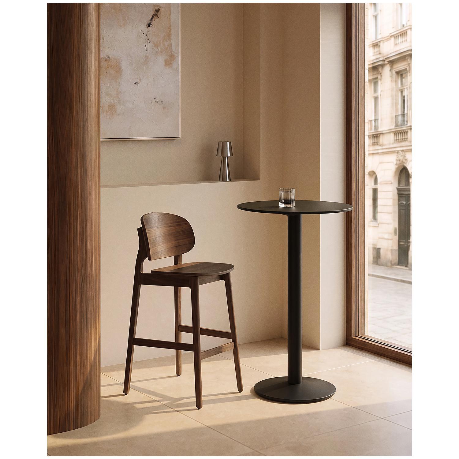 Barhocker Ludara aus Eichenfurnier mit Nussbaumfinish 65 cm