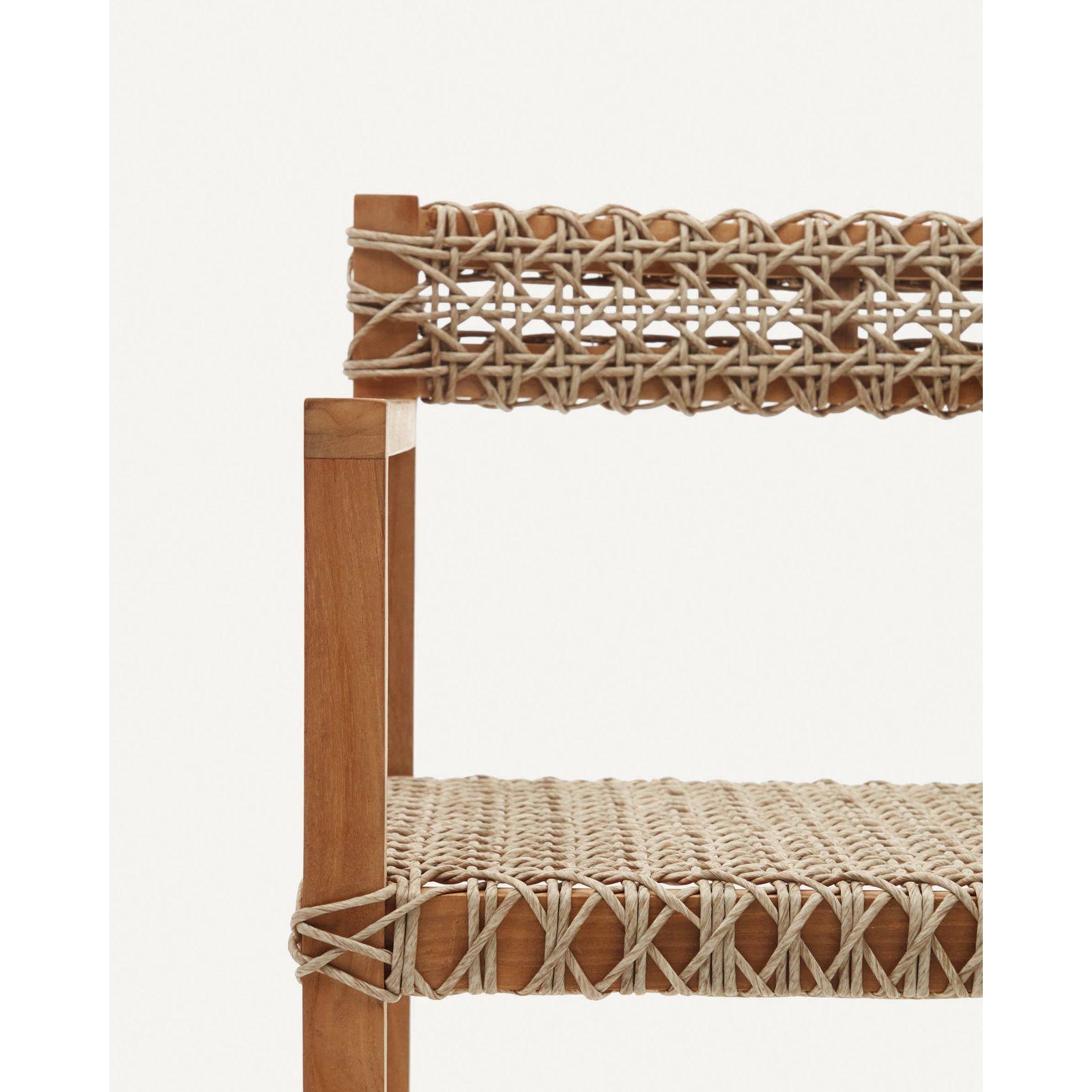Gartenstuhl mit Armlehne Giverola massives Teakholz Rattan