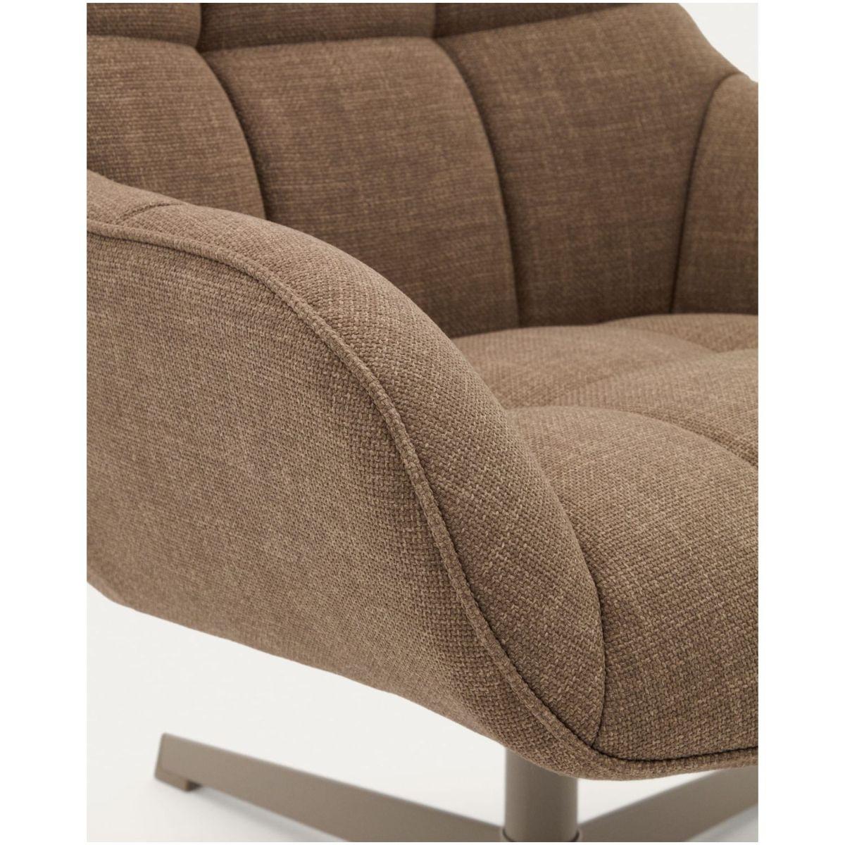 Drehsessel Jaspe hellbraun und Metall mit grauer Oberfläche FSC 100% (drehbar)