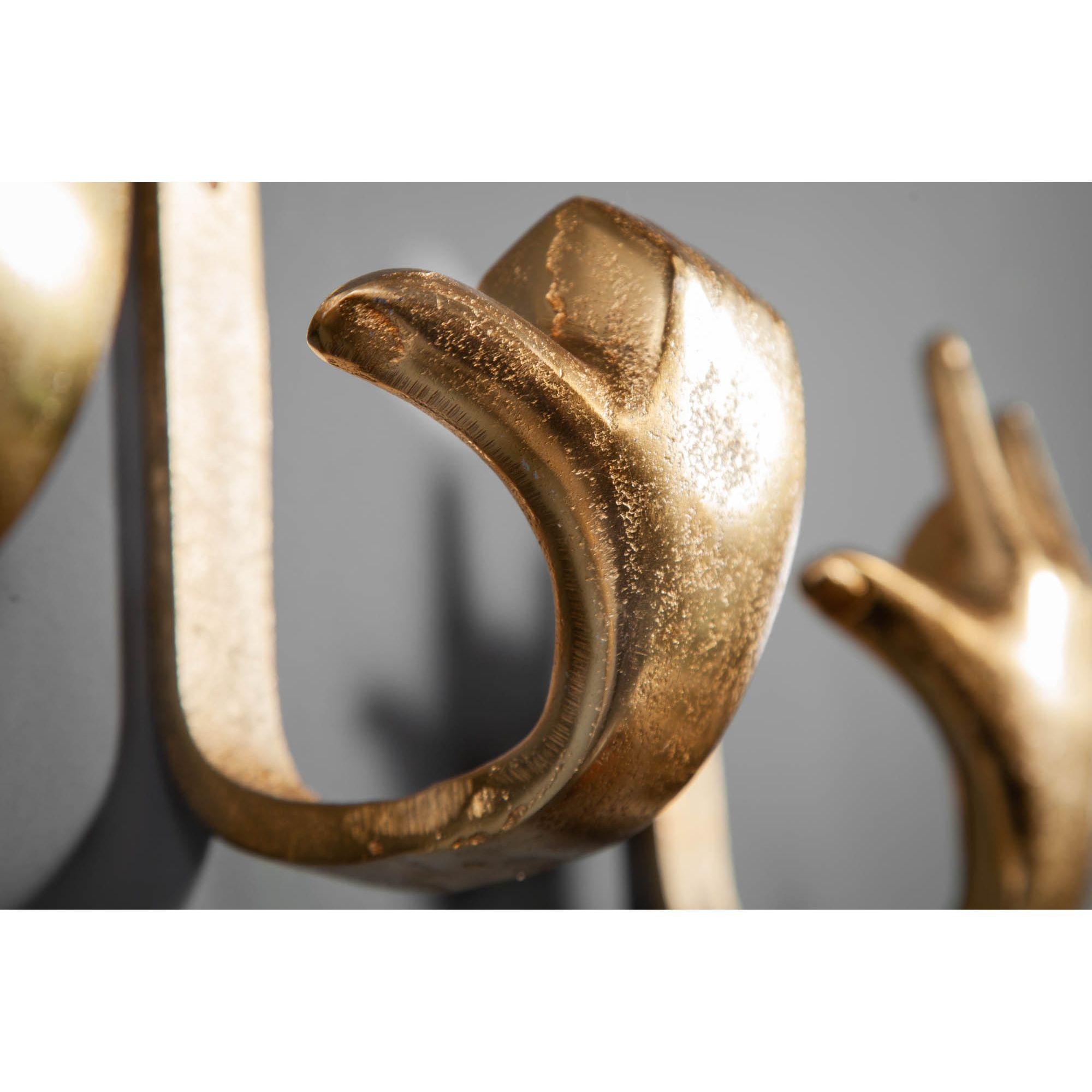 Kleiderhaken Hands Metall gold (3er-Set)