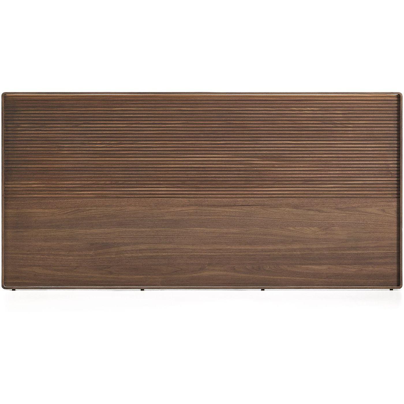 Bettkopfteil Norlen aus Nussbaumfurnier mit dunklem Finish für Betten 180 x 200 cm FSC 100