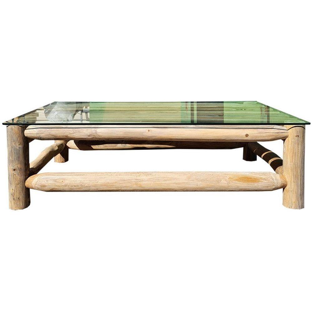 Garten Sitzgruppe Massivholz Teak natur Woody Baumstamm (4-teilig)