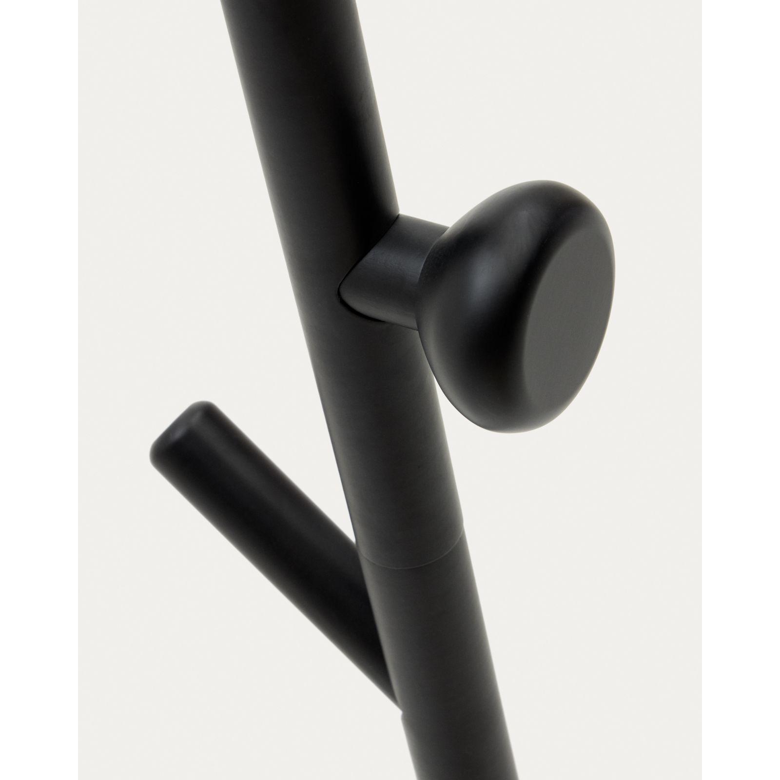 Garderobenständer Nadue aus massiver Buche schwarz 170 cm