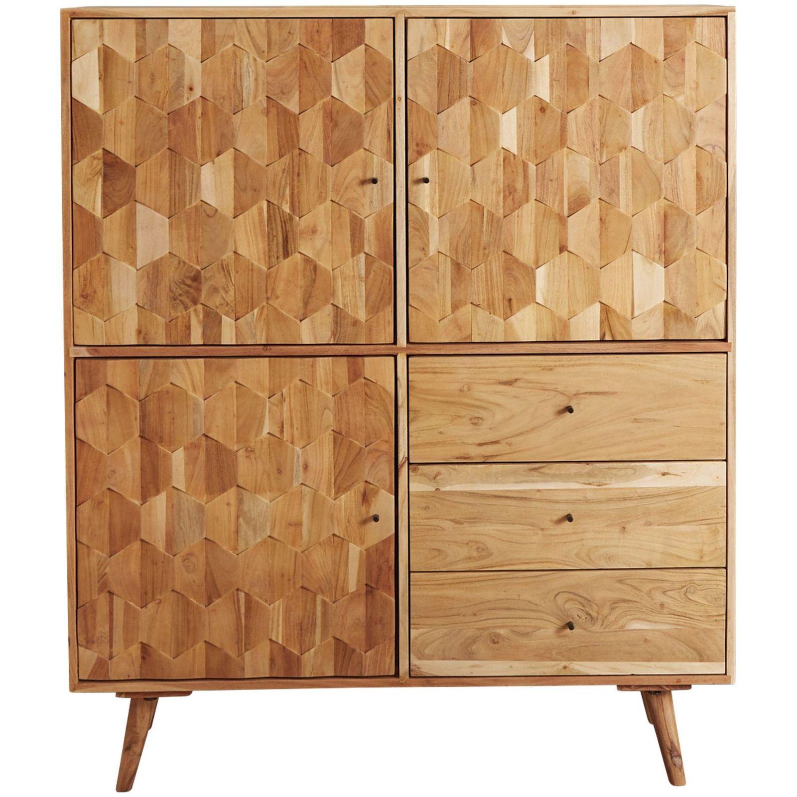 Highboard Beehive II 140cm Akazie