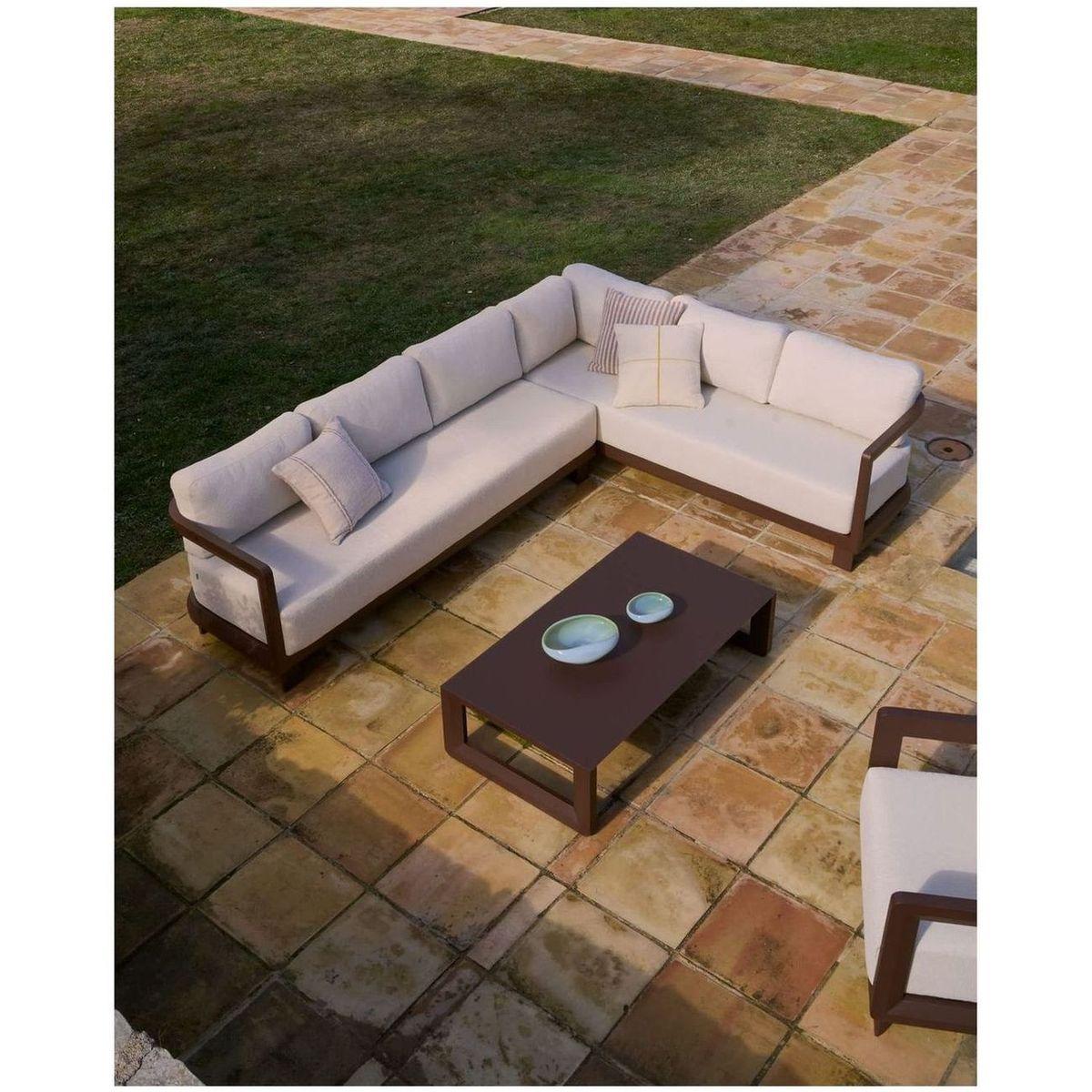 Gartensofa 3-Sitzer Nerano Aluminium in Braun 208