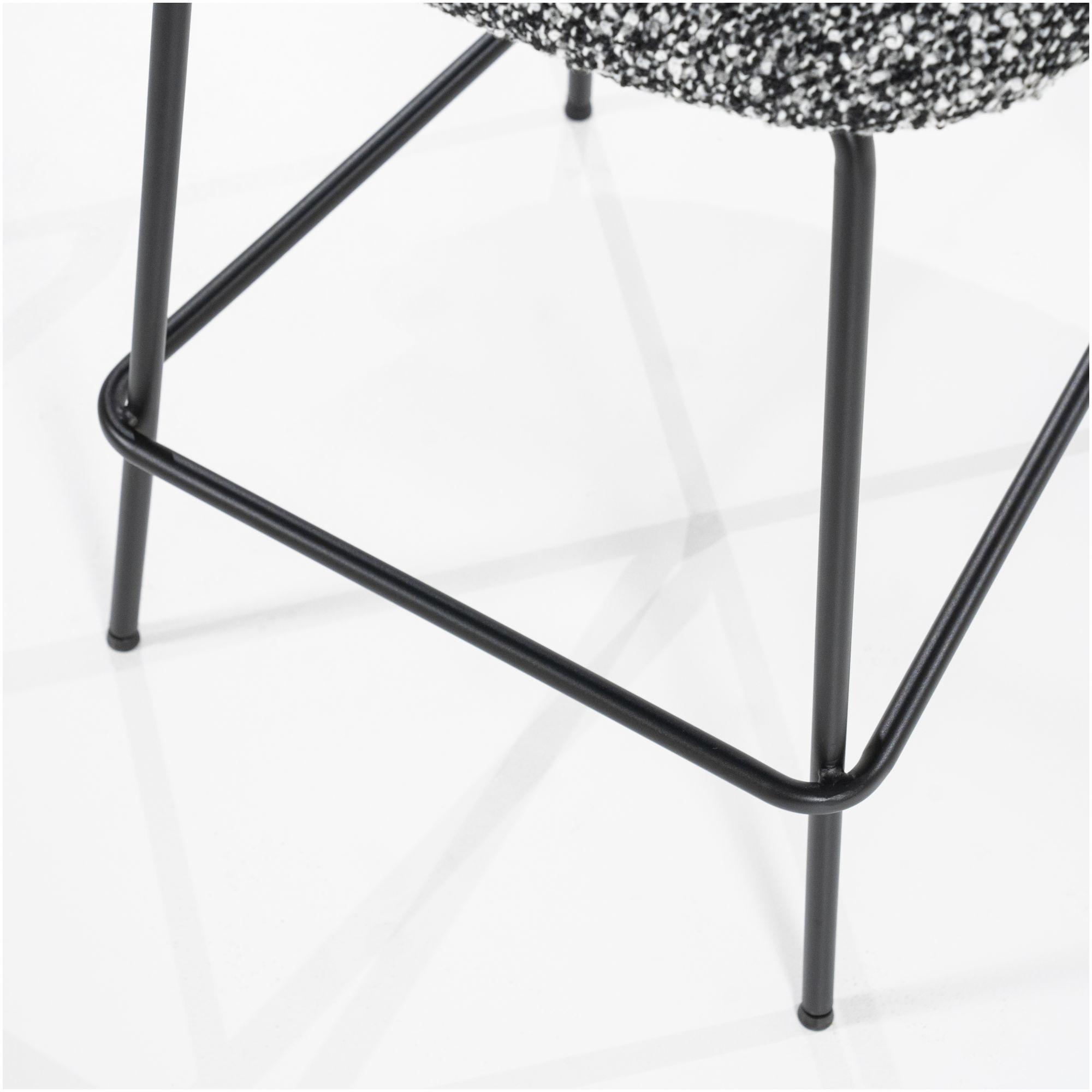 Barhocker Bella Bouclé Stoff schwarz Sitzhöhe 66