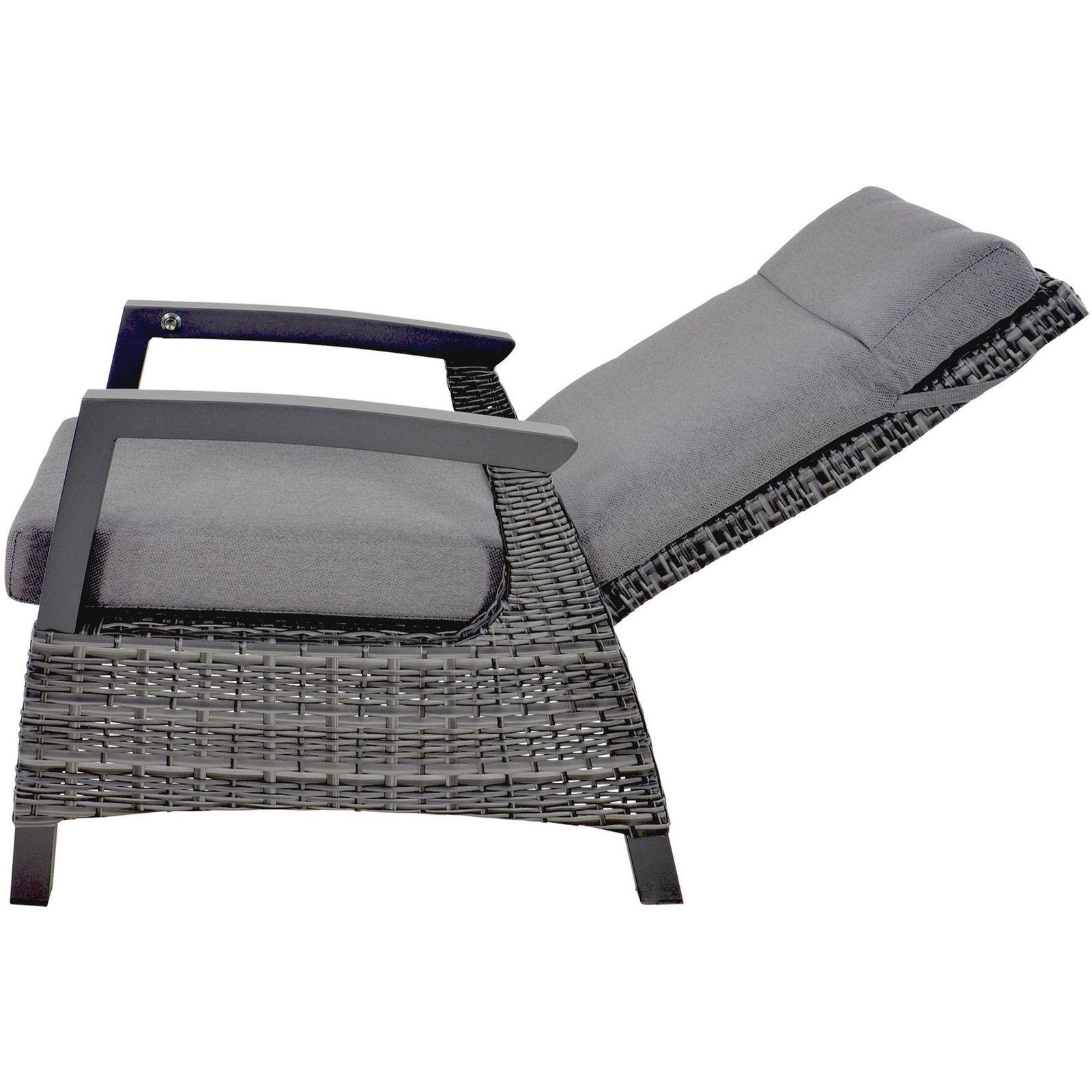 Poly Rattan Gartensessel Parma anthrazit (verstellbar)