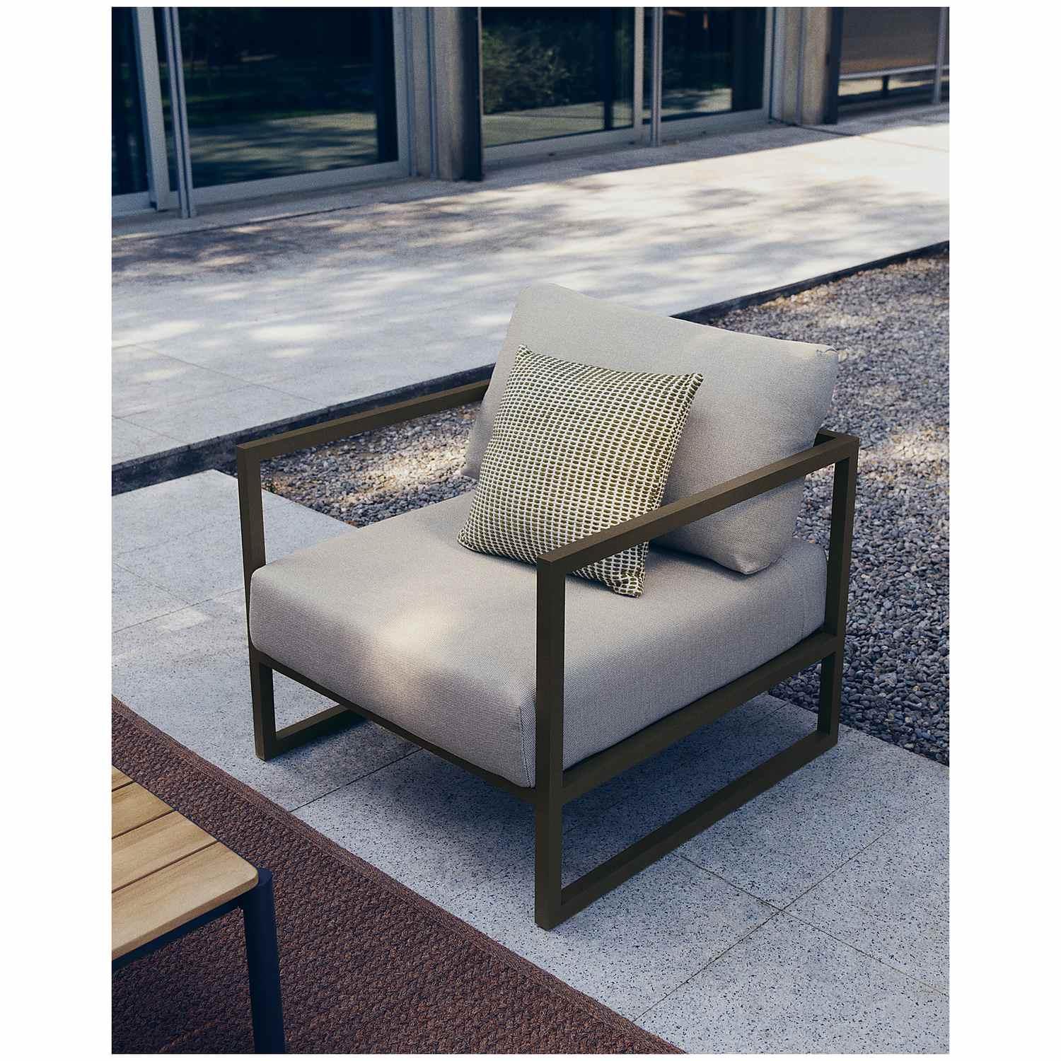 Comova Sessel 100% outdoor hellgrau und Aluminium grün