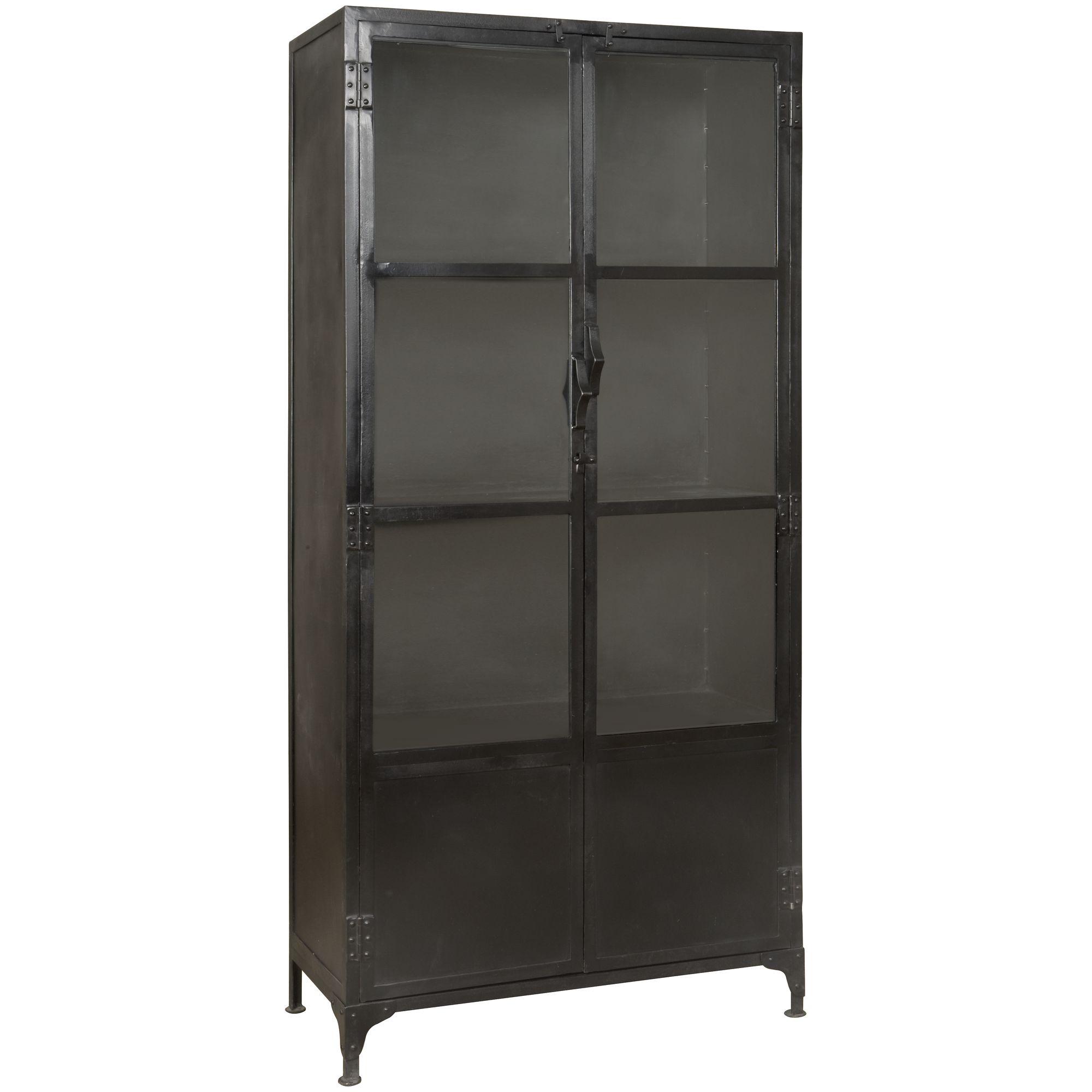Standvitrine Dresser 90x192 Eisen Glas
