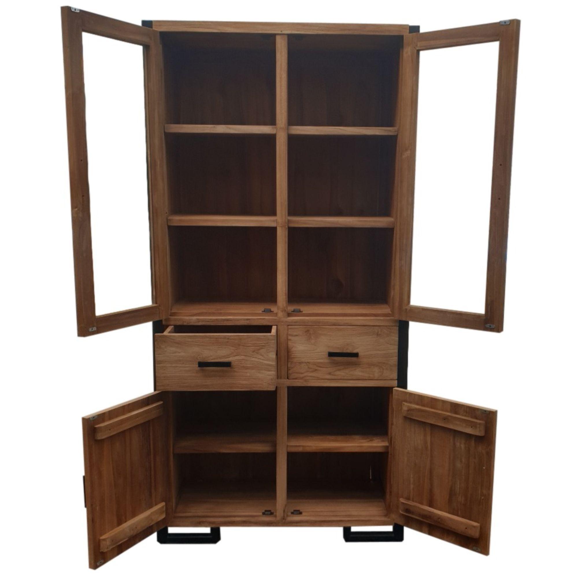 Standvitrine Iron Teak 100x200