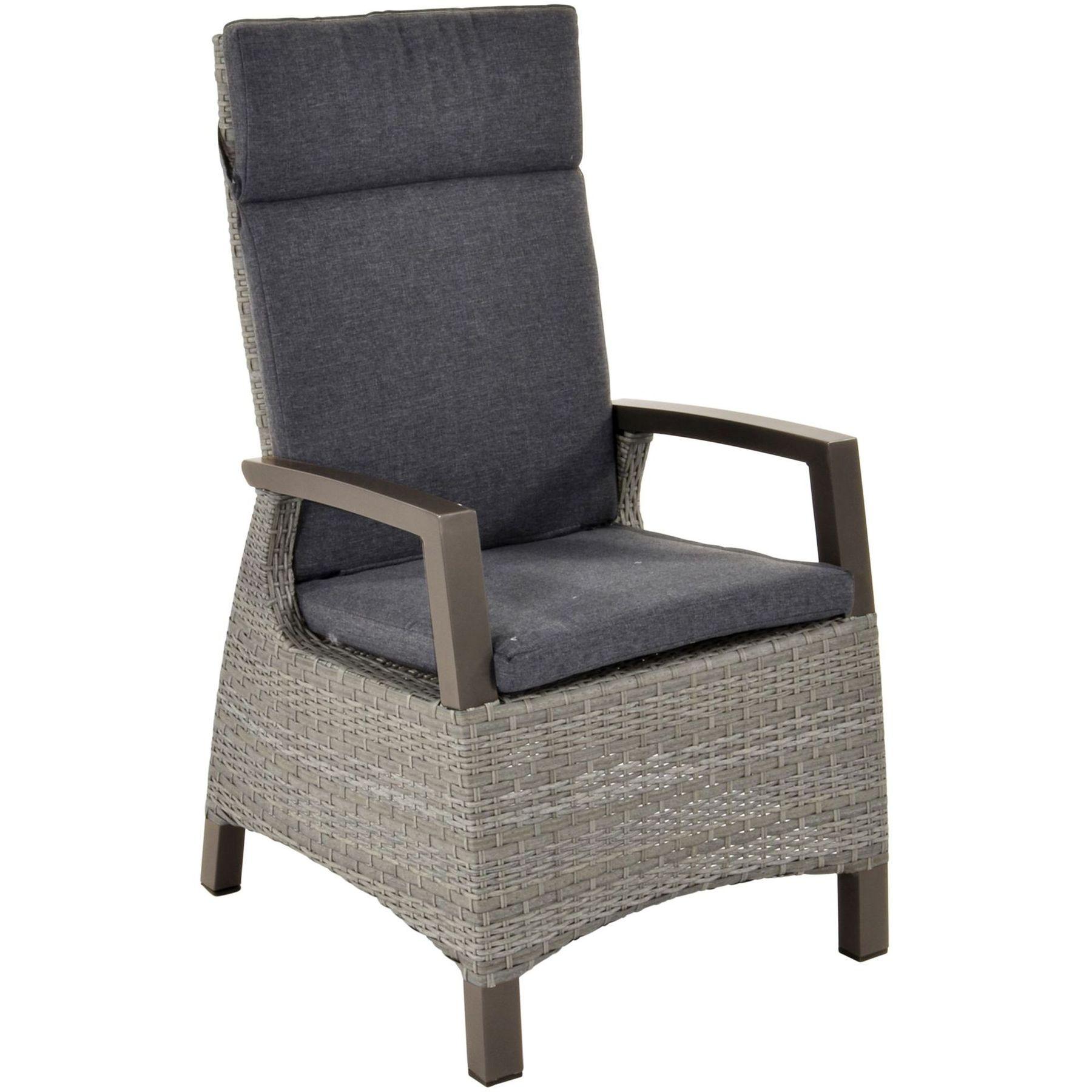 Poly Rattan Gartenstuhl Parma stone (verstellbar)