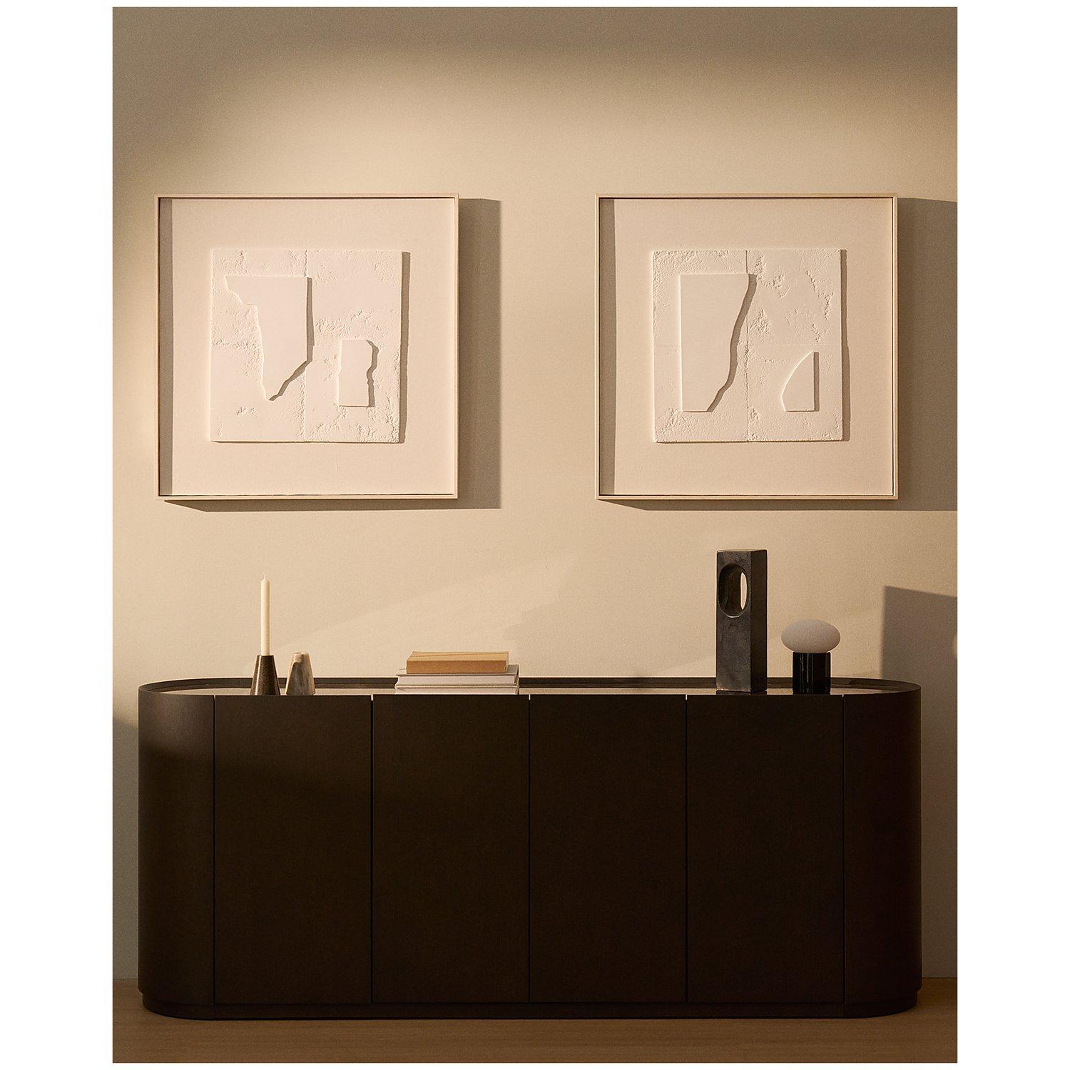 Abstraktes Bild Gadir II weiss 80x80