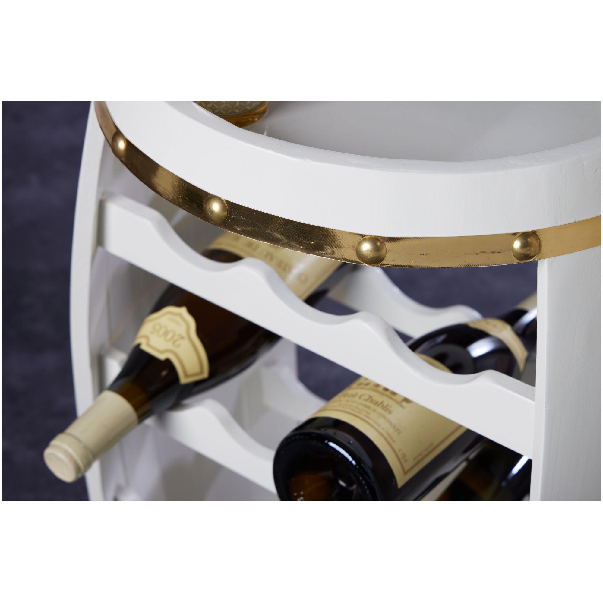 Weinfass White Barrel 60cm weiss gold