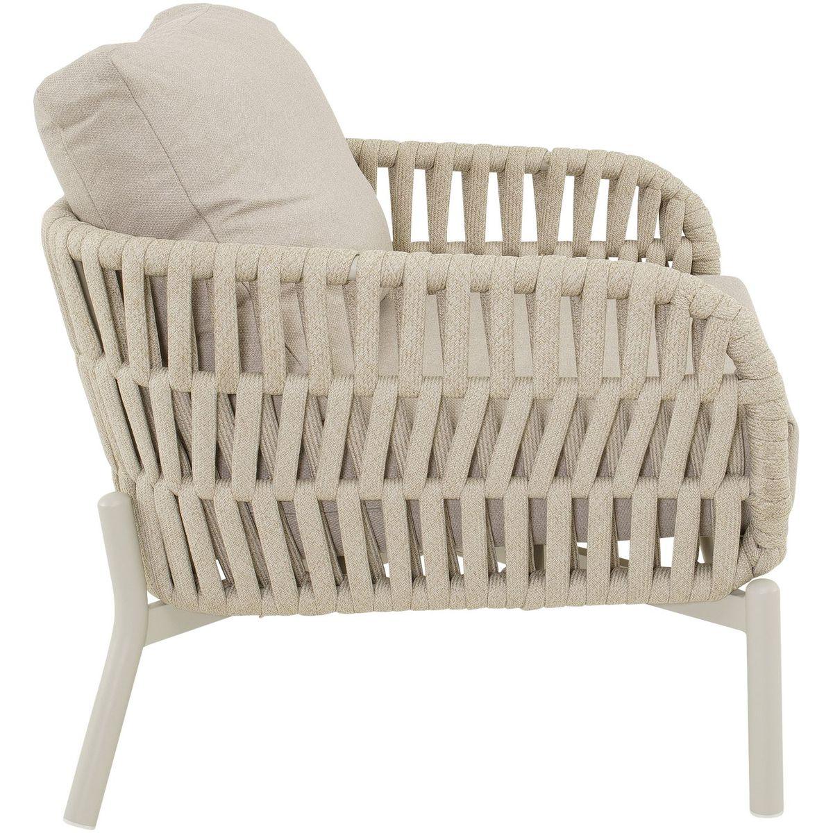 Garten Loungesessel Philip Aluminium Seil beige