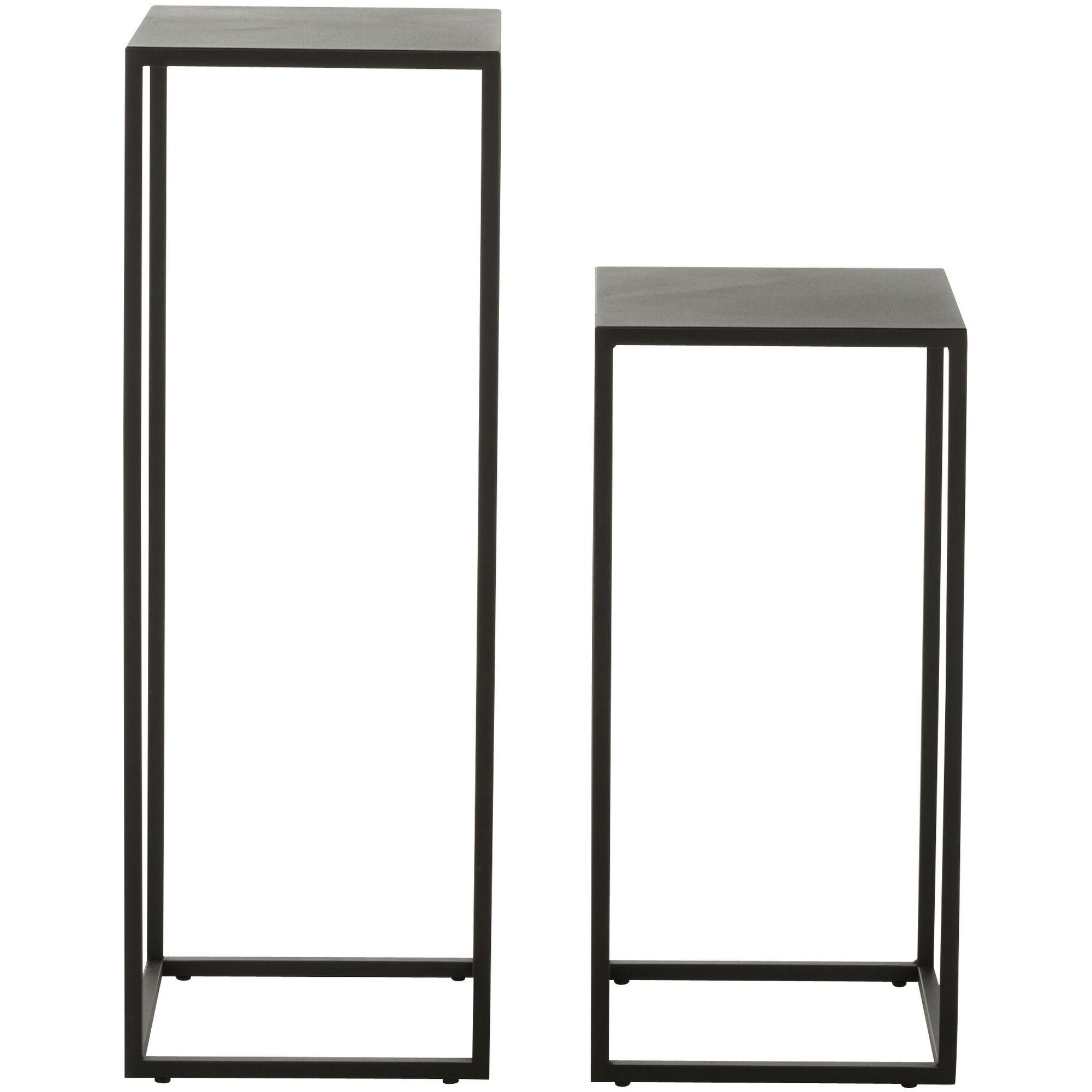 Beistelltisch Säule Line Metall schwarz (2er-Set)