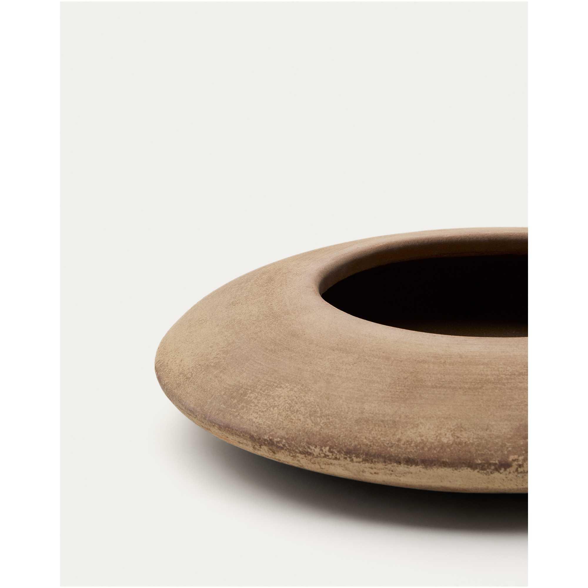Blumentopf rund Rivor Terrakotta mit Finish in natürlichem Farbton 65x65