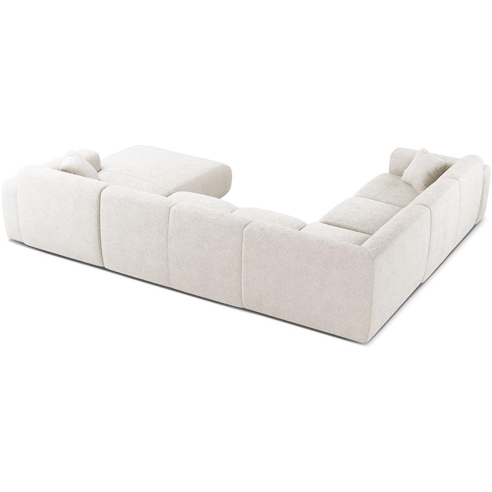 Wohnlandschaft U-Sofa Molino - Ausrichtung: links - Bezug: Boucle (Baloo), White