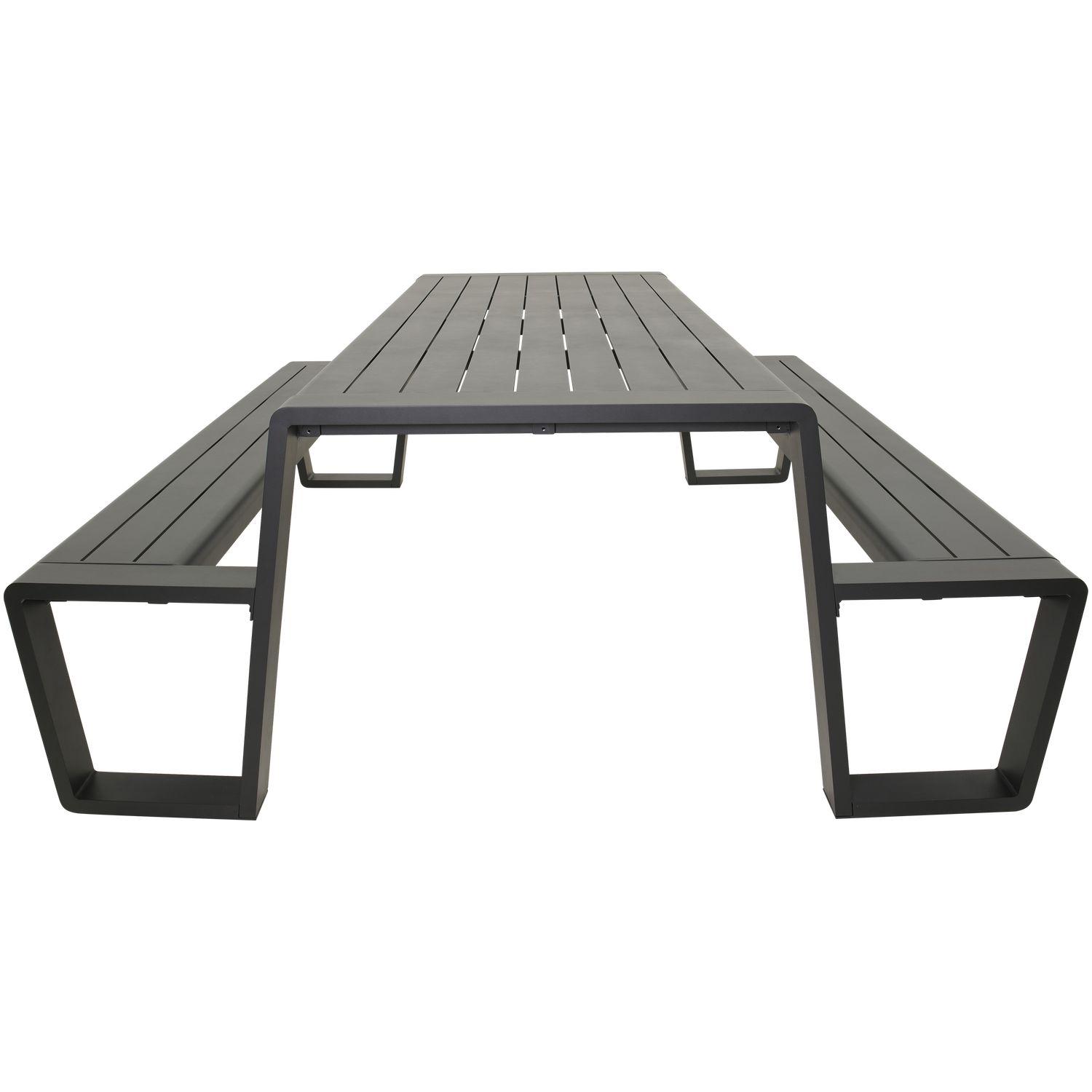 Garten Picknick Tischset Essgruppe Aluminium anthrazit