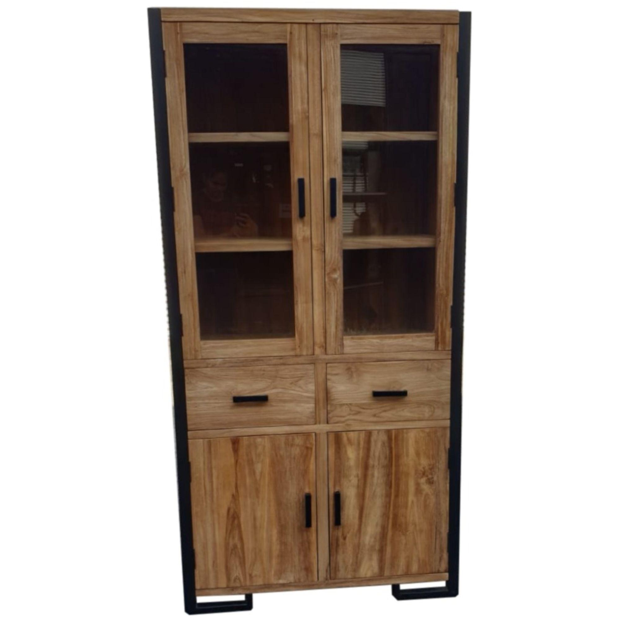 Standvitrine Iron Teak 100x200