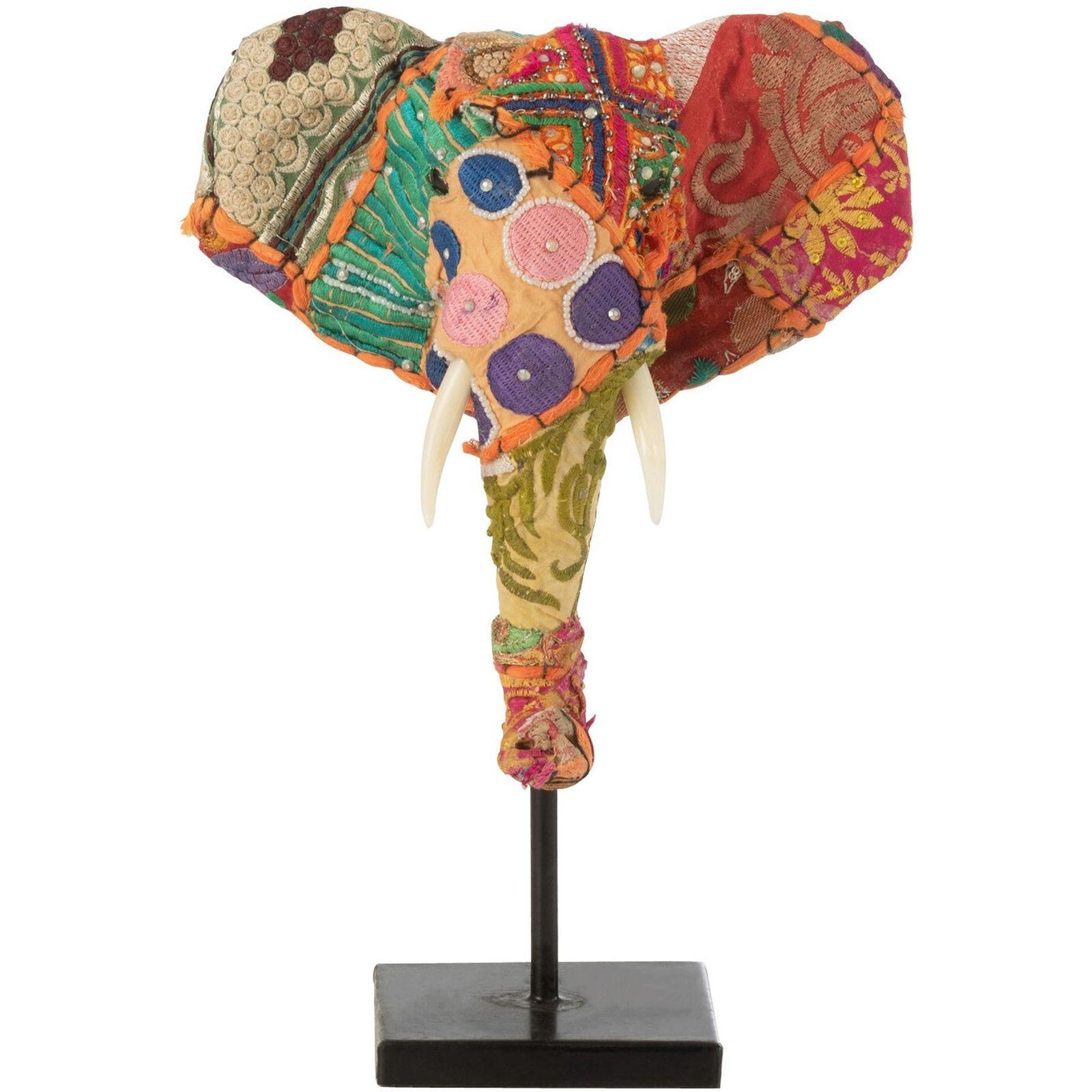 Deko Elefant auf Fuss Textil mehrfarbig