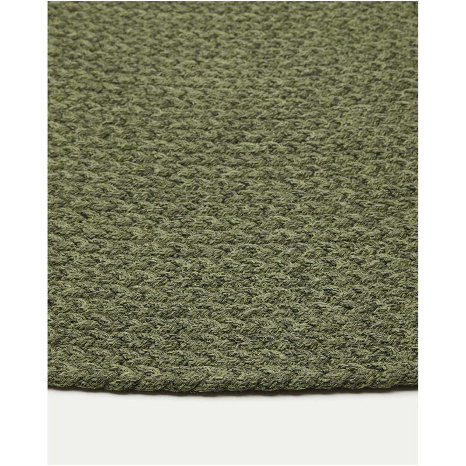 Gartenteppich rund Despas aus synthetischen Fasern grün 150x150