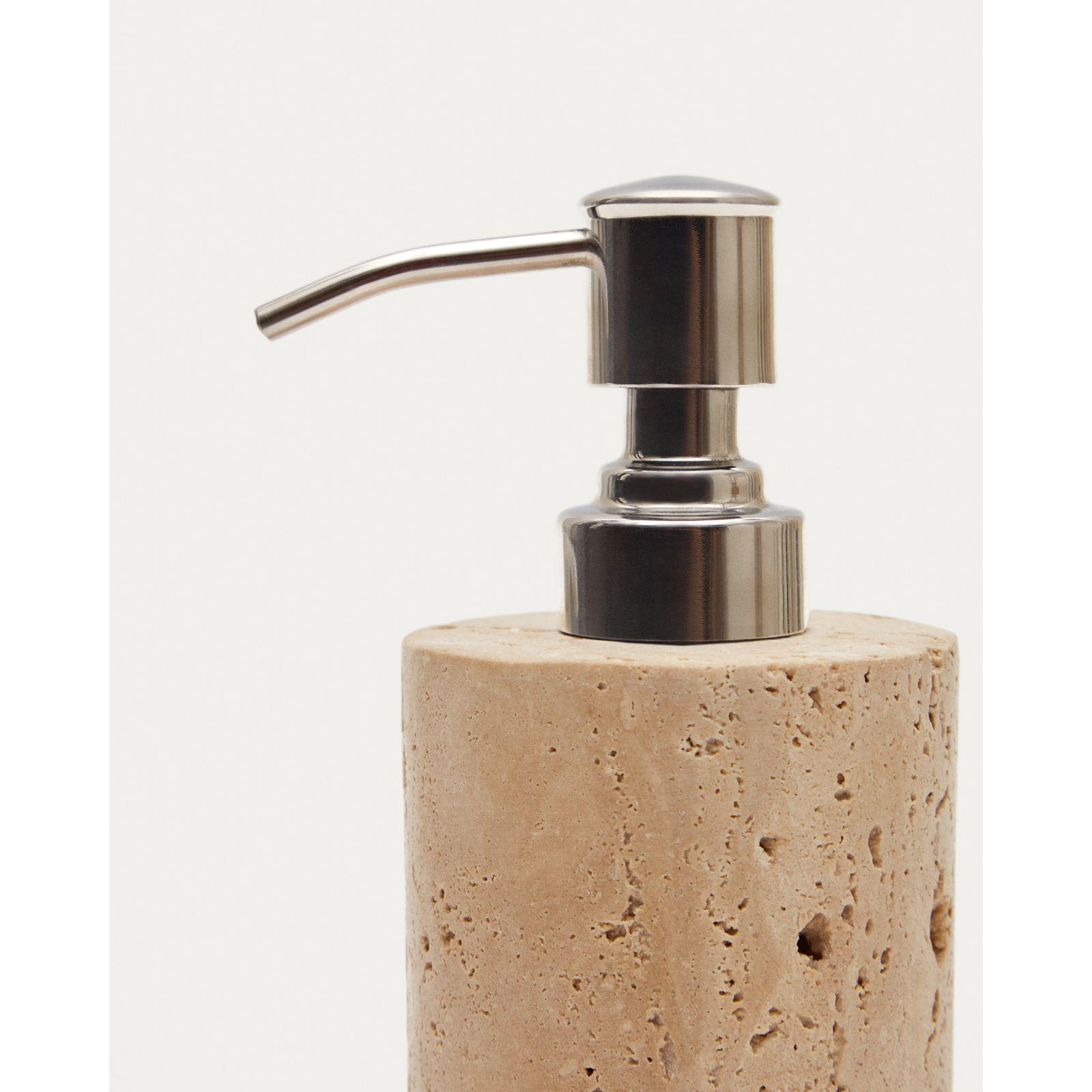 Macre Seifenspender aus Travertin in Beige