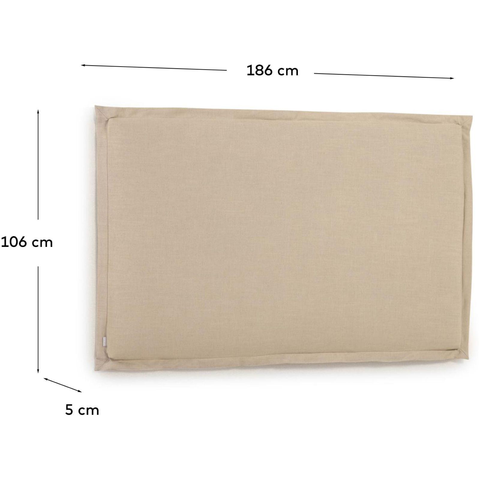 Bettkopfteil Tanit mit abnehmbarem Bezug aus Leinen beige - Ausführung: für Bett 180cm