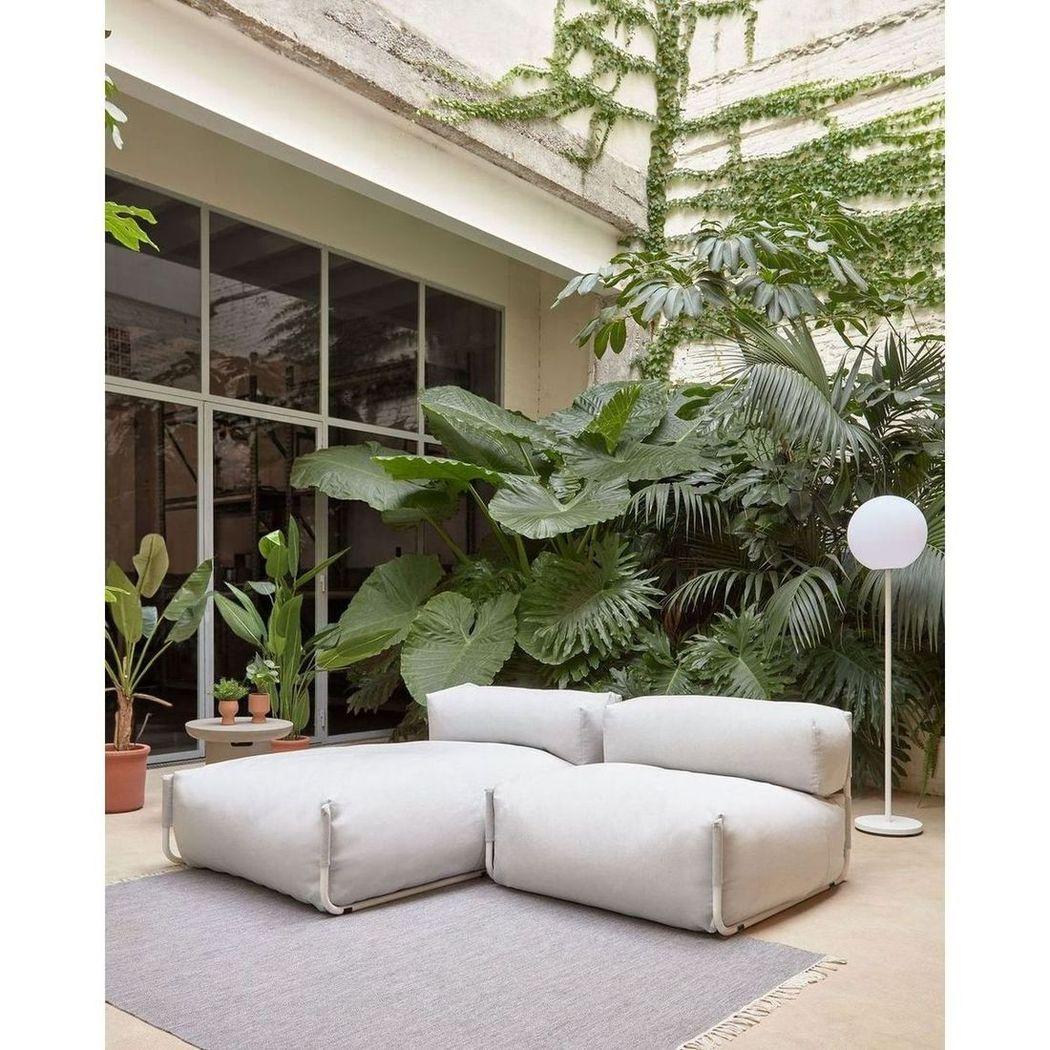 Gartenhocker Outdoor Square hellgrau 101x101
