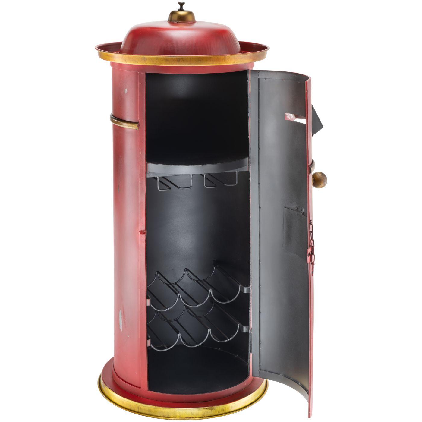 Barschrank Weinregal Postbox Metall rot Unikat