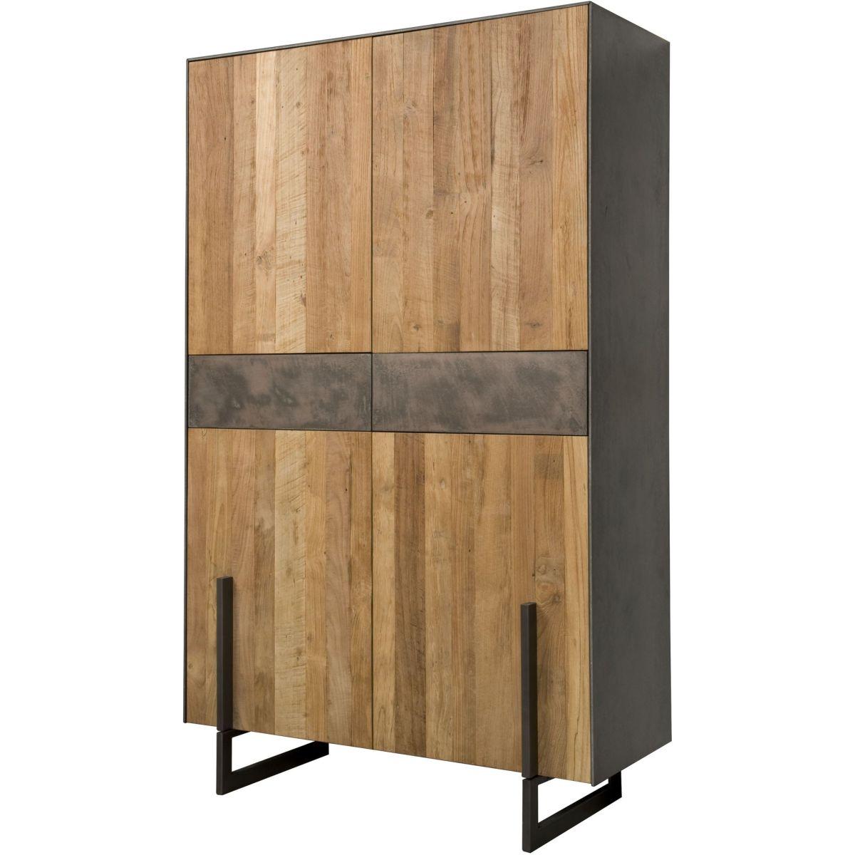 Massivholzschrank Rita 112x182 Teakholz