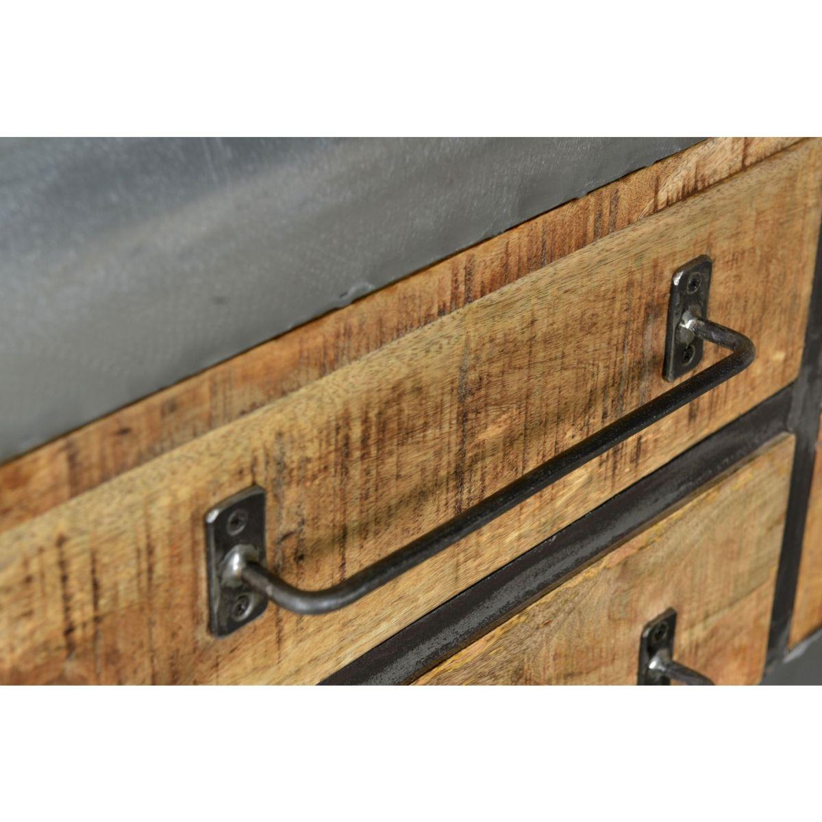 Lowboard Kommode Wagon Vintage Eisen Mangoholz 150