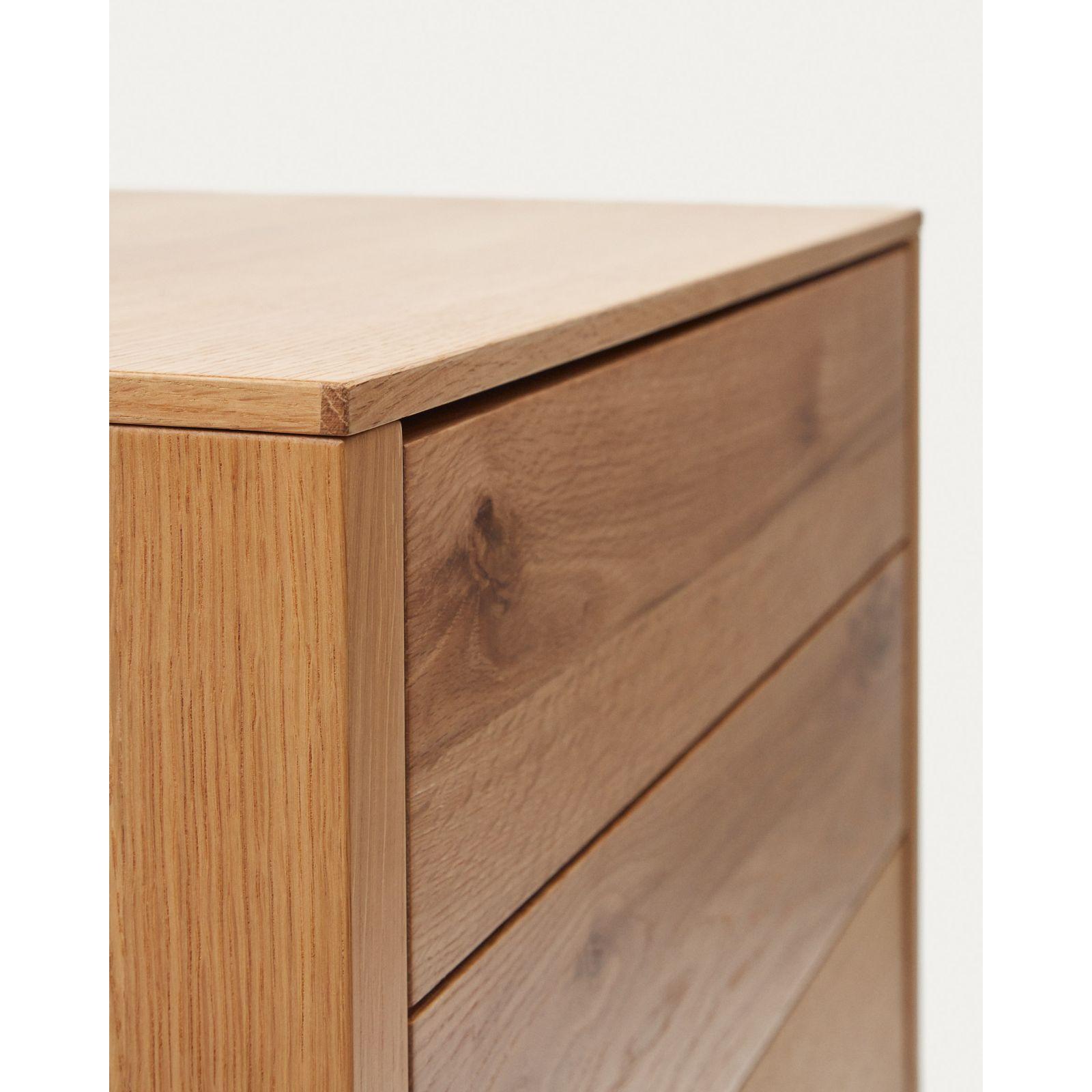 Alguema Kommode 4 Schubladen Eichenfurnier natürliches Finish 60 x 120 cm