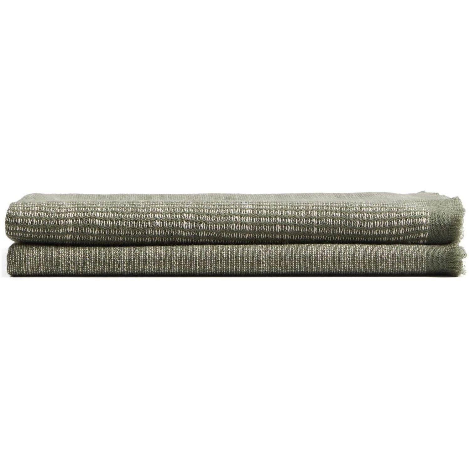 Decke Sareli aus Wollmischgewebe grün 130x170