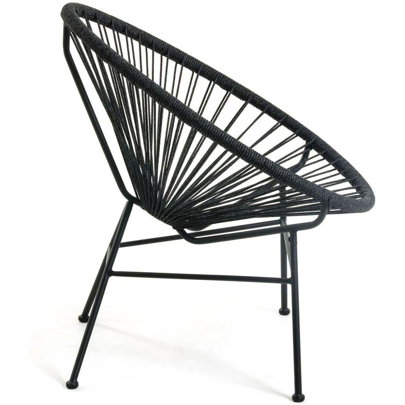 Gartensessel Acapulco Kordel Seil schwarz