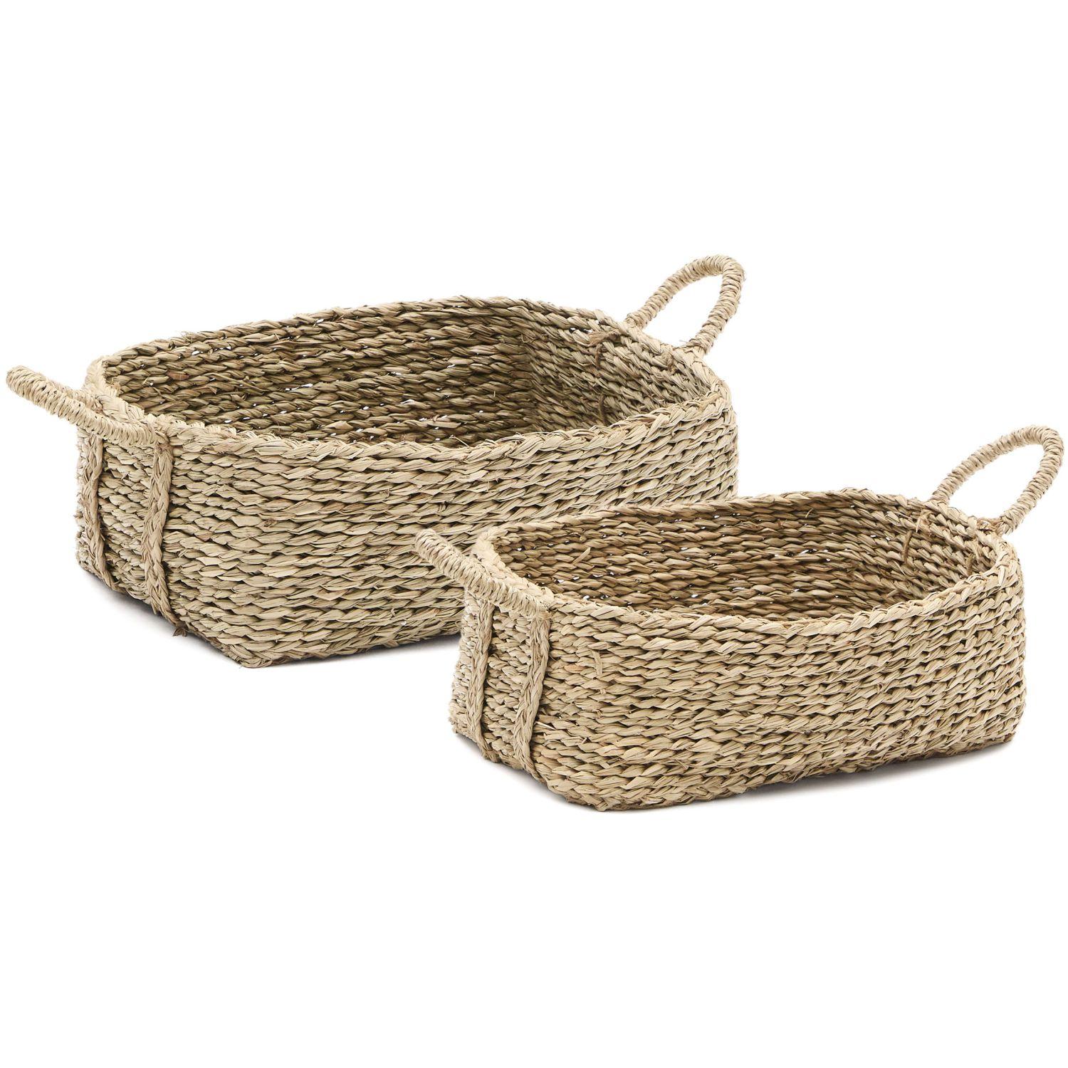 Aufbewahrungskorb Milly Natur Rattan (2er-Set)