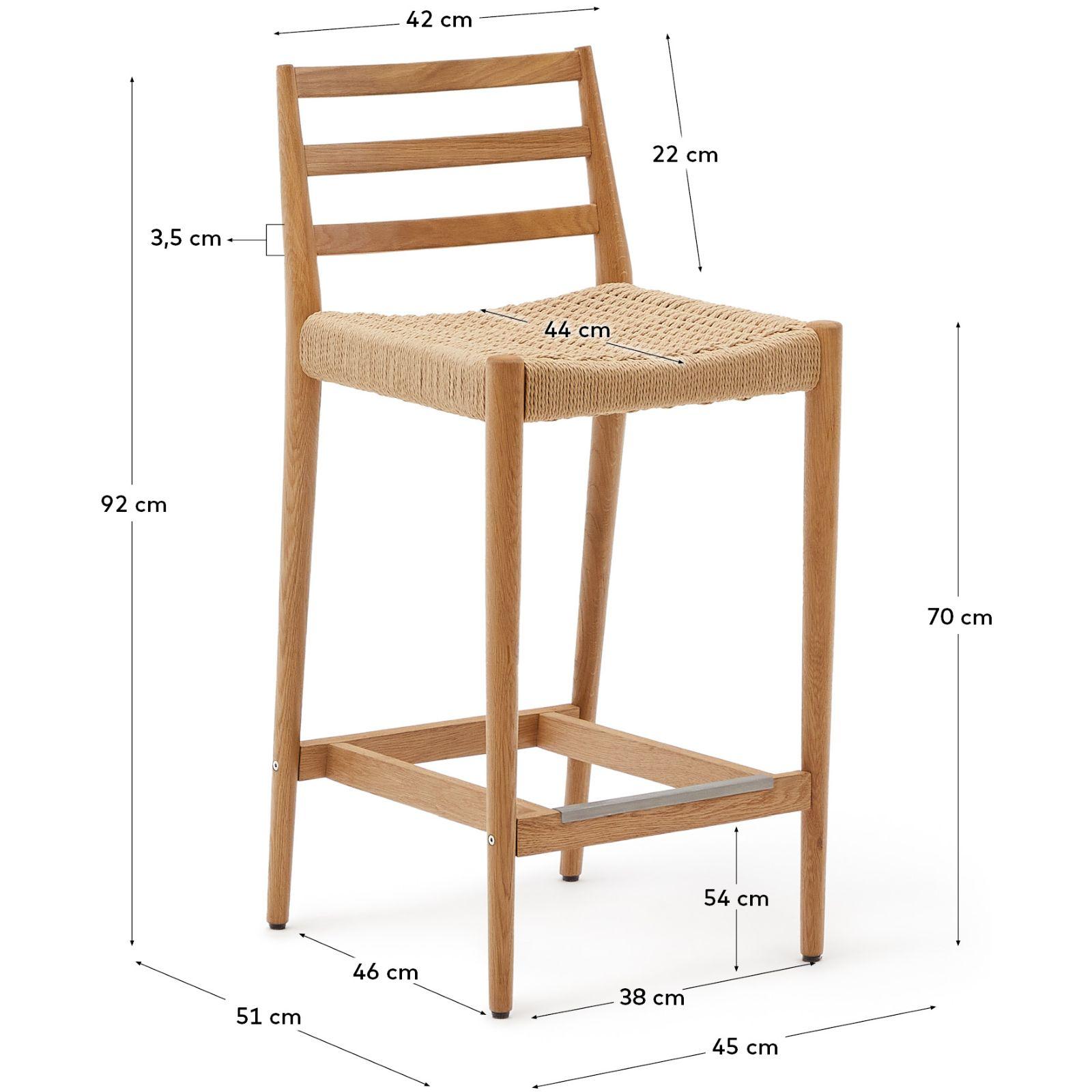 Barhocker Analy Eichenholz massiv natur Sitzhöhe 70 100% FSC