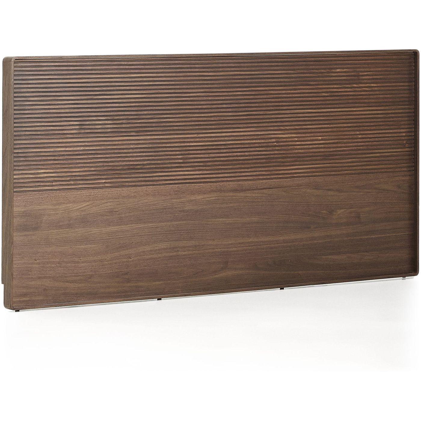 Bettkopfteil Norlen aus Nussbaumfurnier mit dunklem Finish für Betten 180 x 200 cm FSC 100