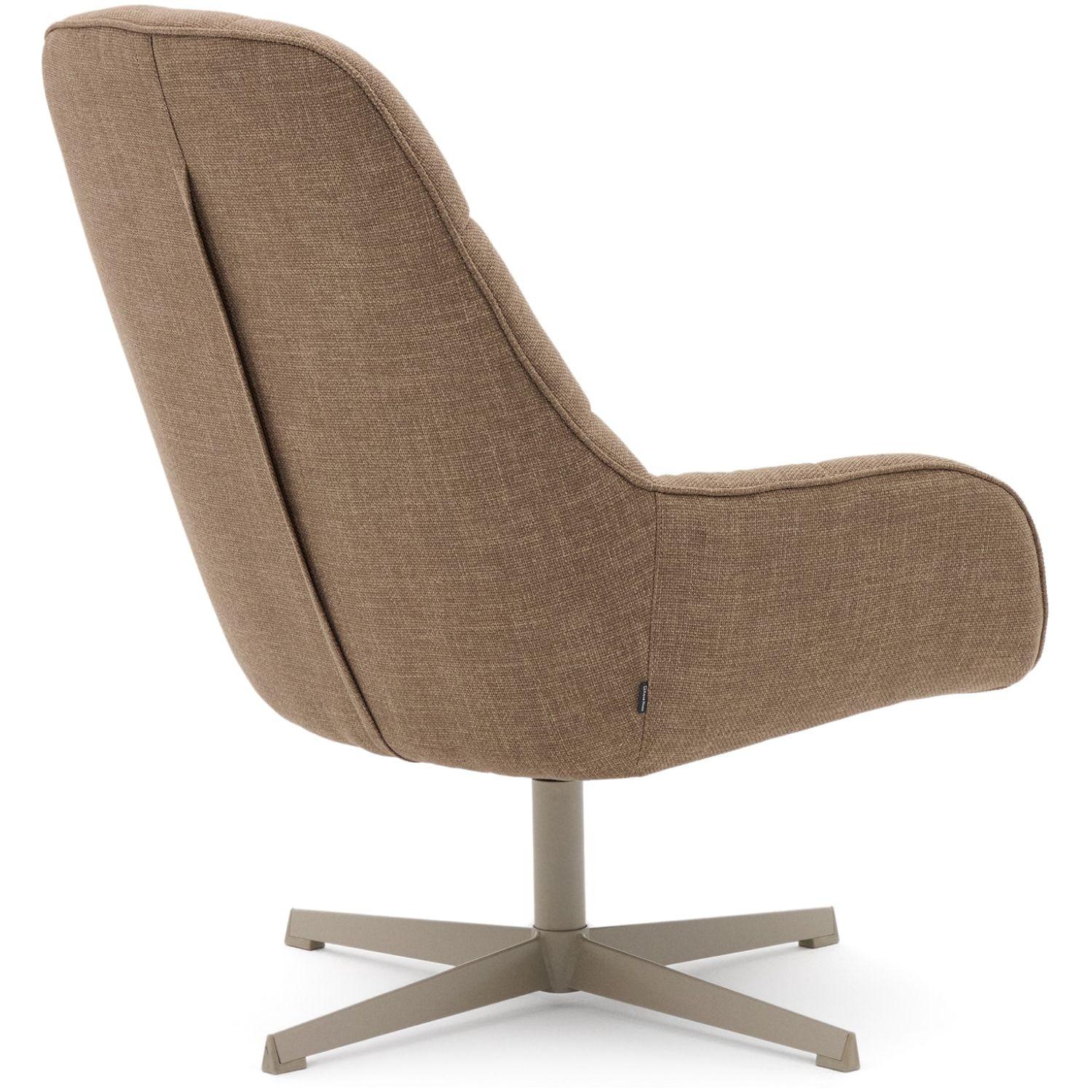 Drehsessel Jaspe hellbraun und Metall mit grauer Oberfläche FSC 100% (drehbar)