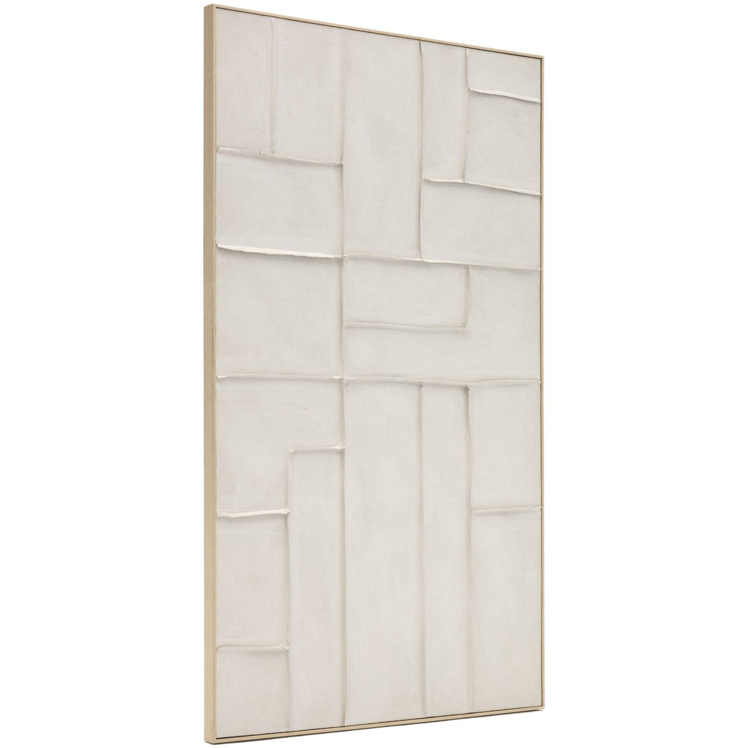 Bild Klis aus Leinen mit geometrischen Formen weiss 120x200