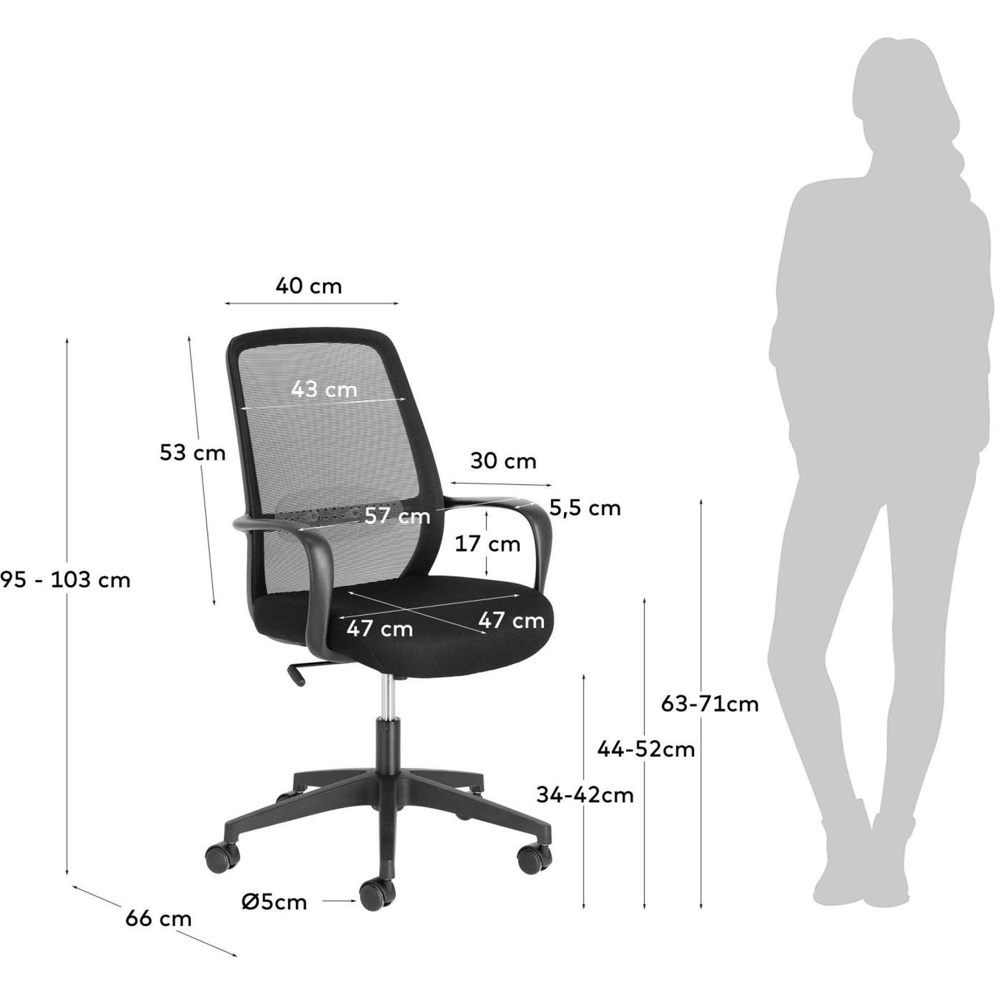 Bürodrehstuhl Melva schwarz