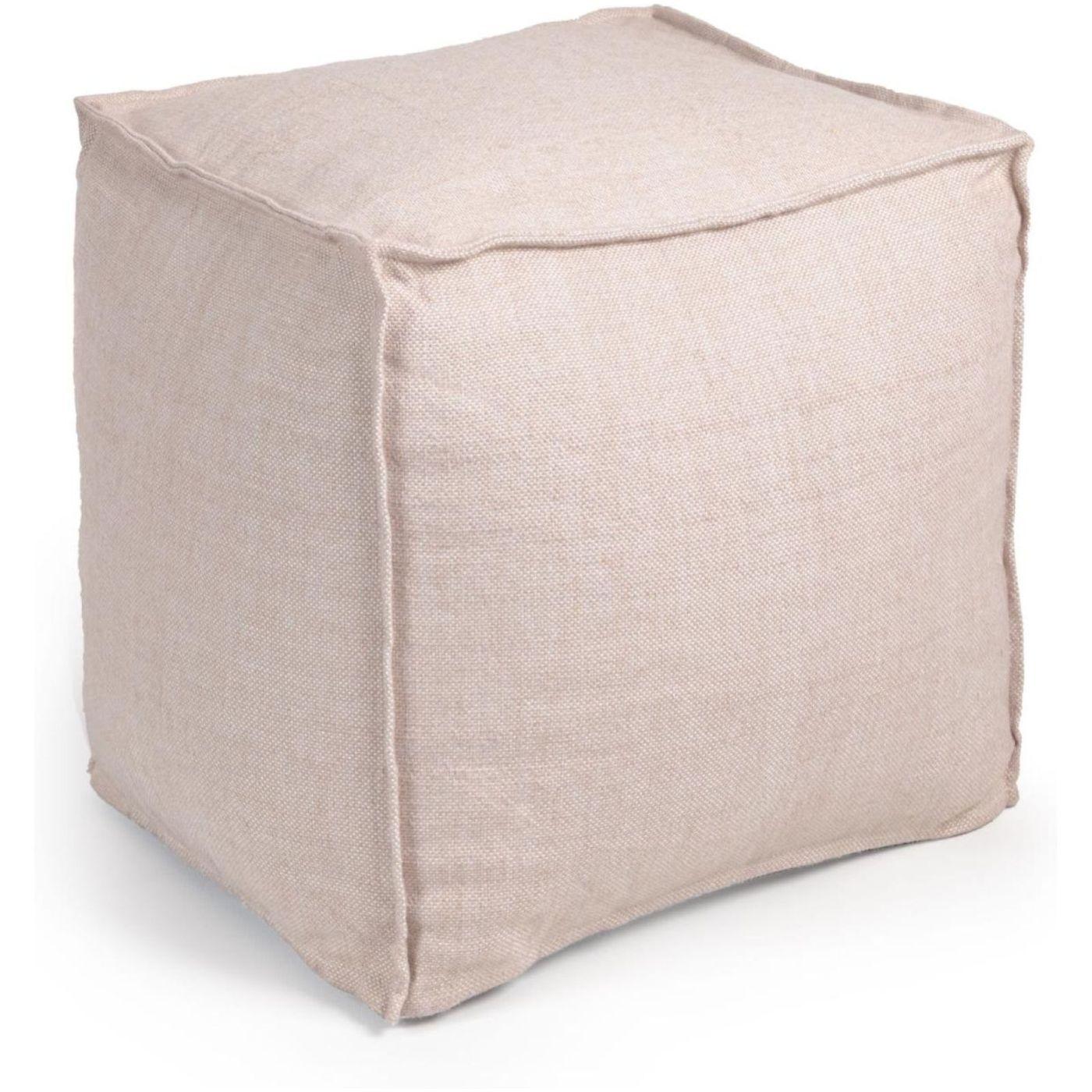 Leeith Puff 100% PET beige 40 x 39 cm