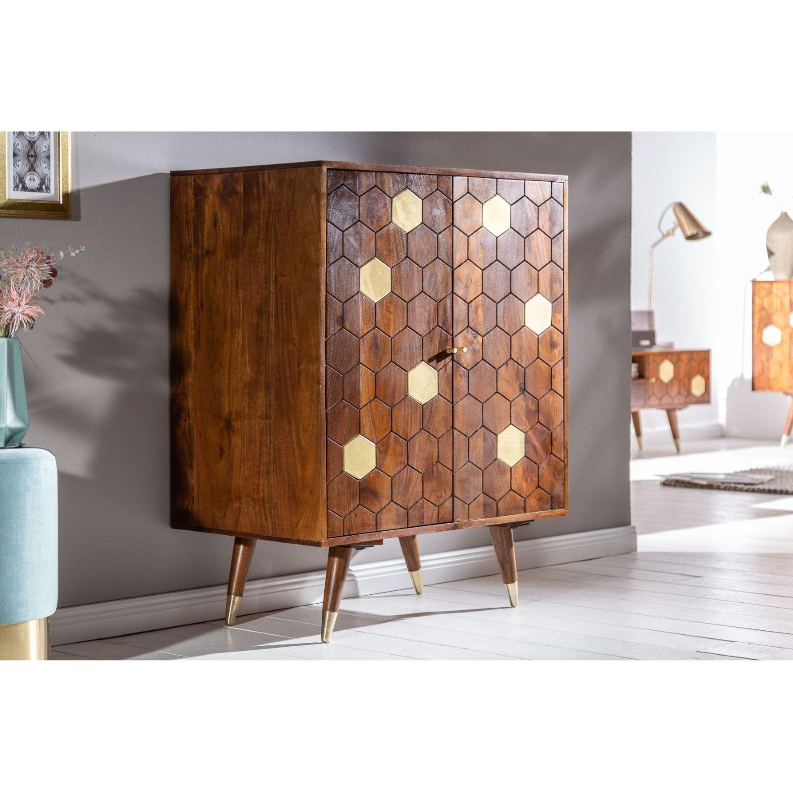 Barschrank Beehive I 75cm Akazienholz