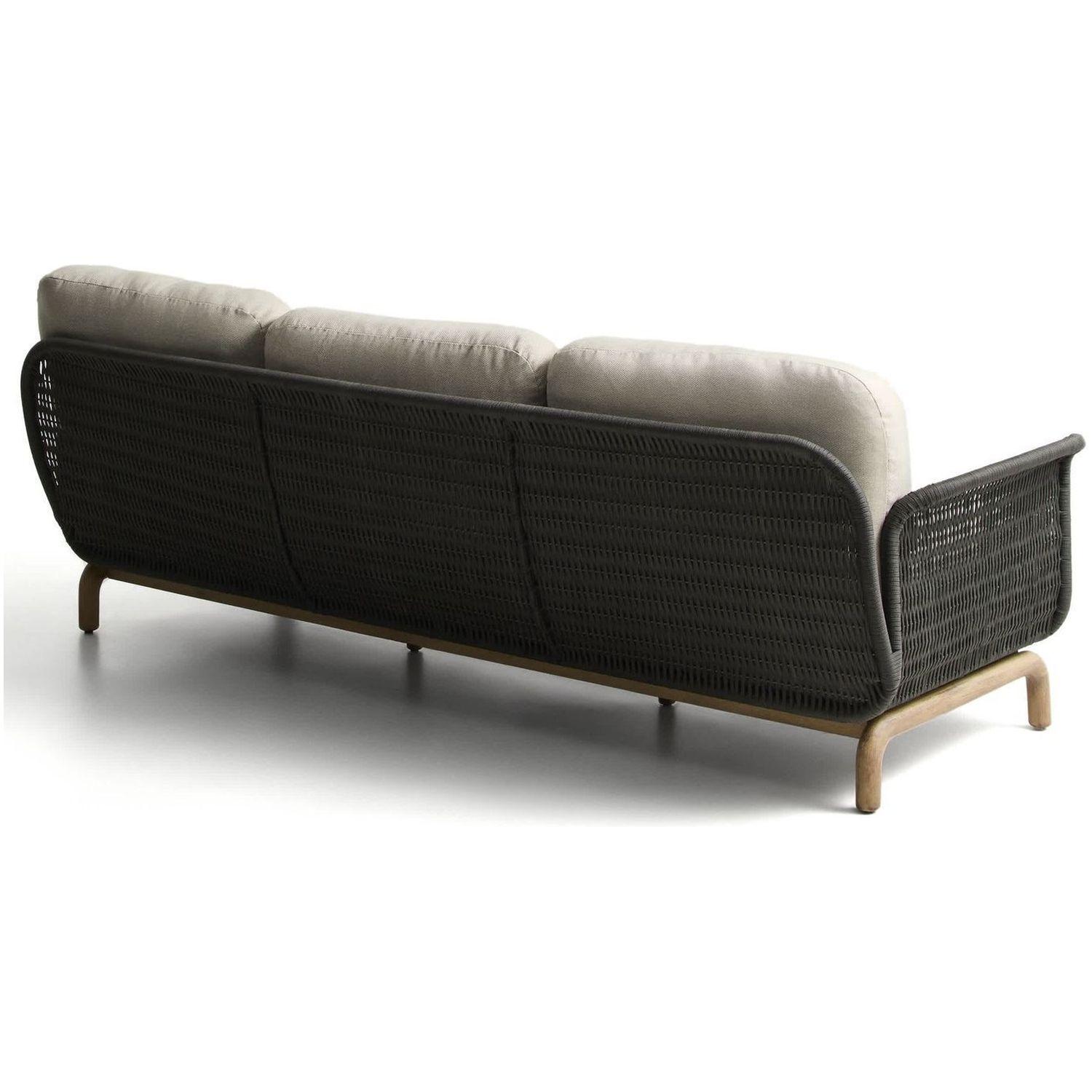 Gartensofa 3-Sitzer Alipa Akazienholz massiv Seil dunkelgrau 235