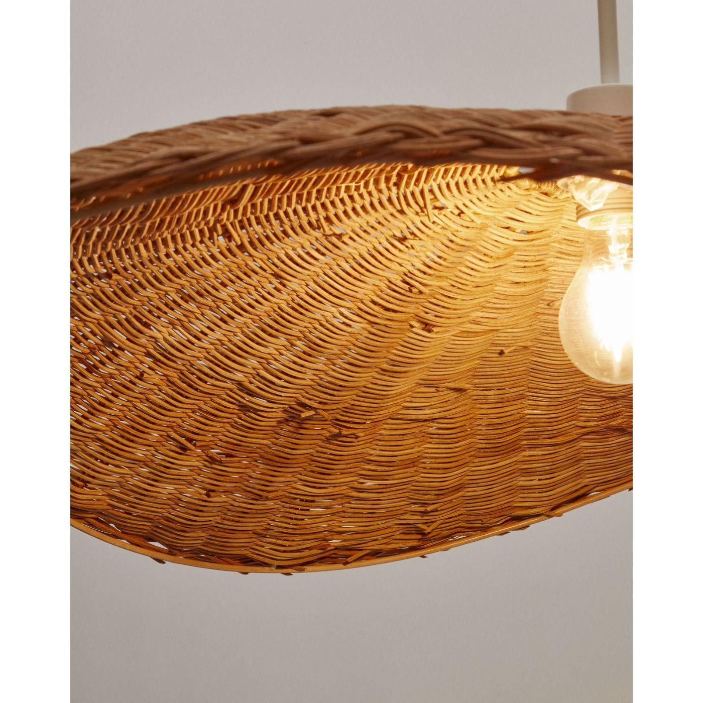 Bisbal Lampenschirm für Pendelleuchte aus Rattan mit natürlichem Finish Ø 80 cm